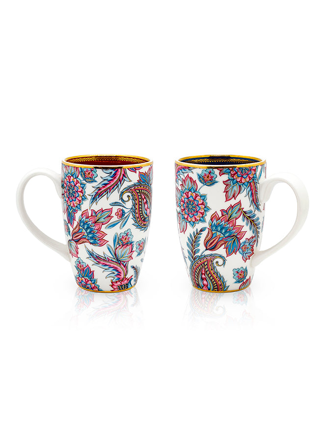 Magnus Paisley Royal Coffee Mug | Elegant Porcelain - Vola Global