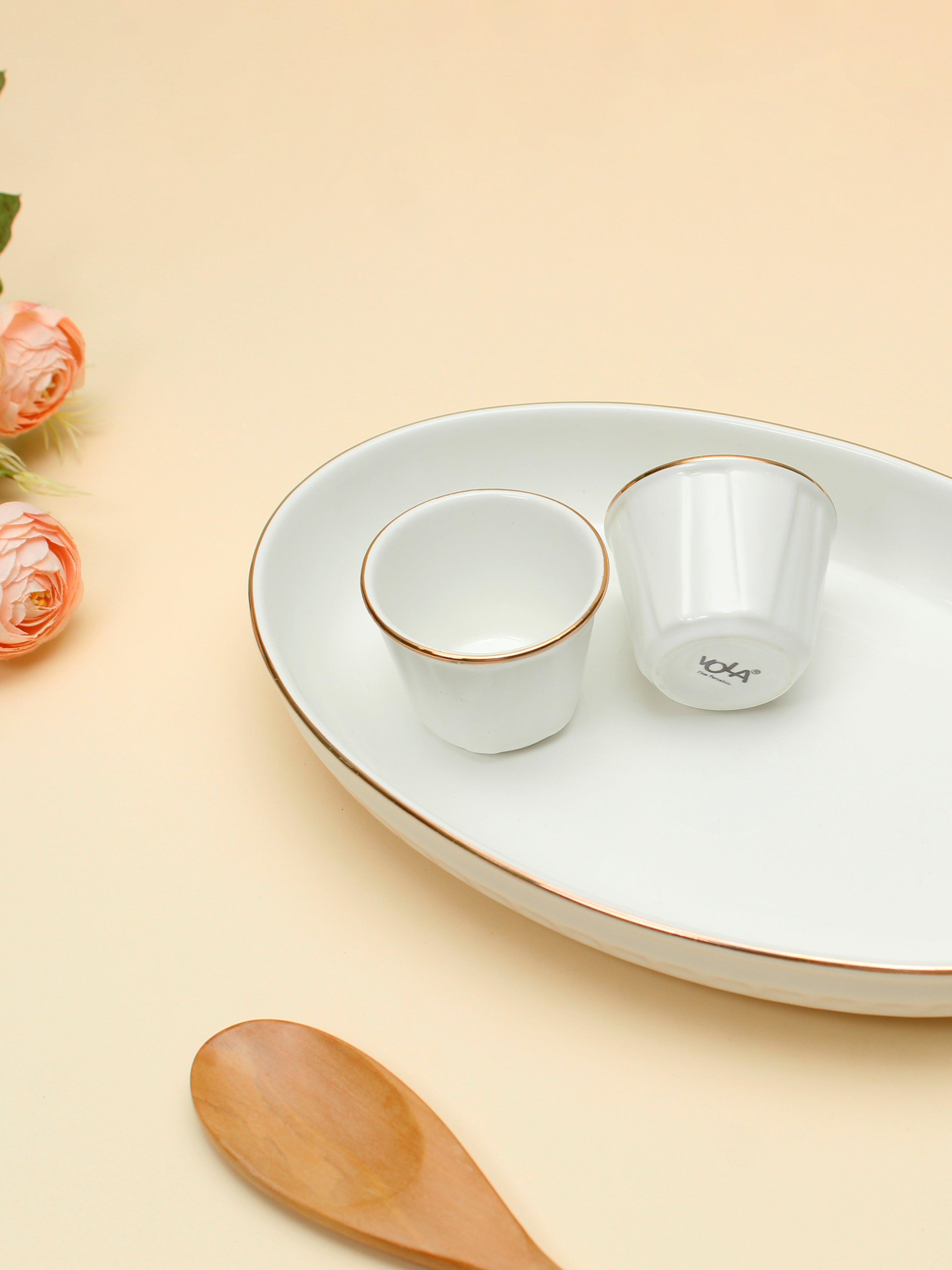 Regalia Series- Snack Set of 3 (1 Serving Platter with 2 Dip Bowls) - Vola Global