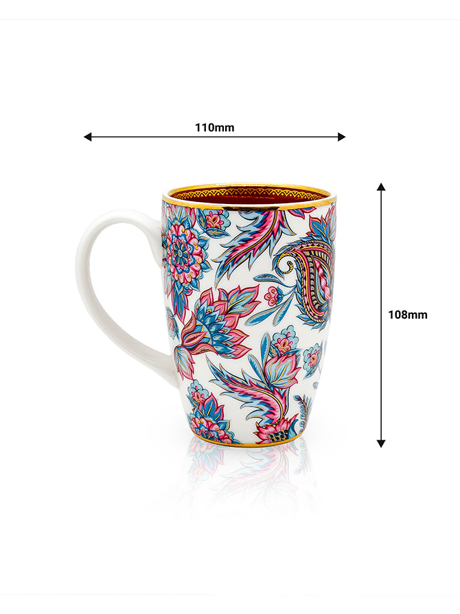 Magnus Paisley Royal Coffee Mug | Elegant Porcelain - Vola Global