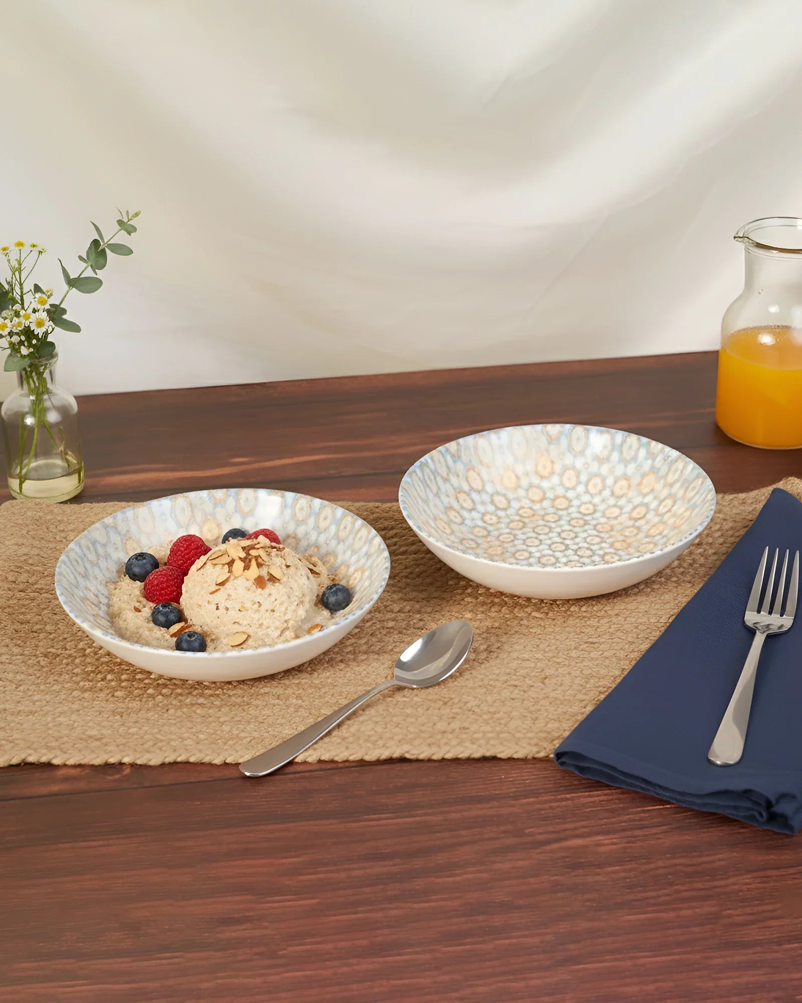 Pixel Collection Coupe Deep Plate Set of 2 – 18cm Premium Porcelain Serving Plates