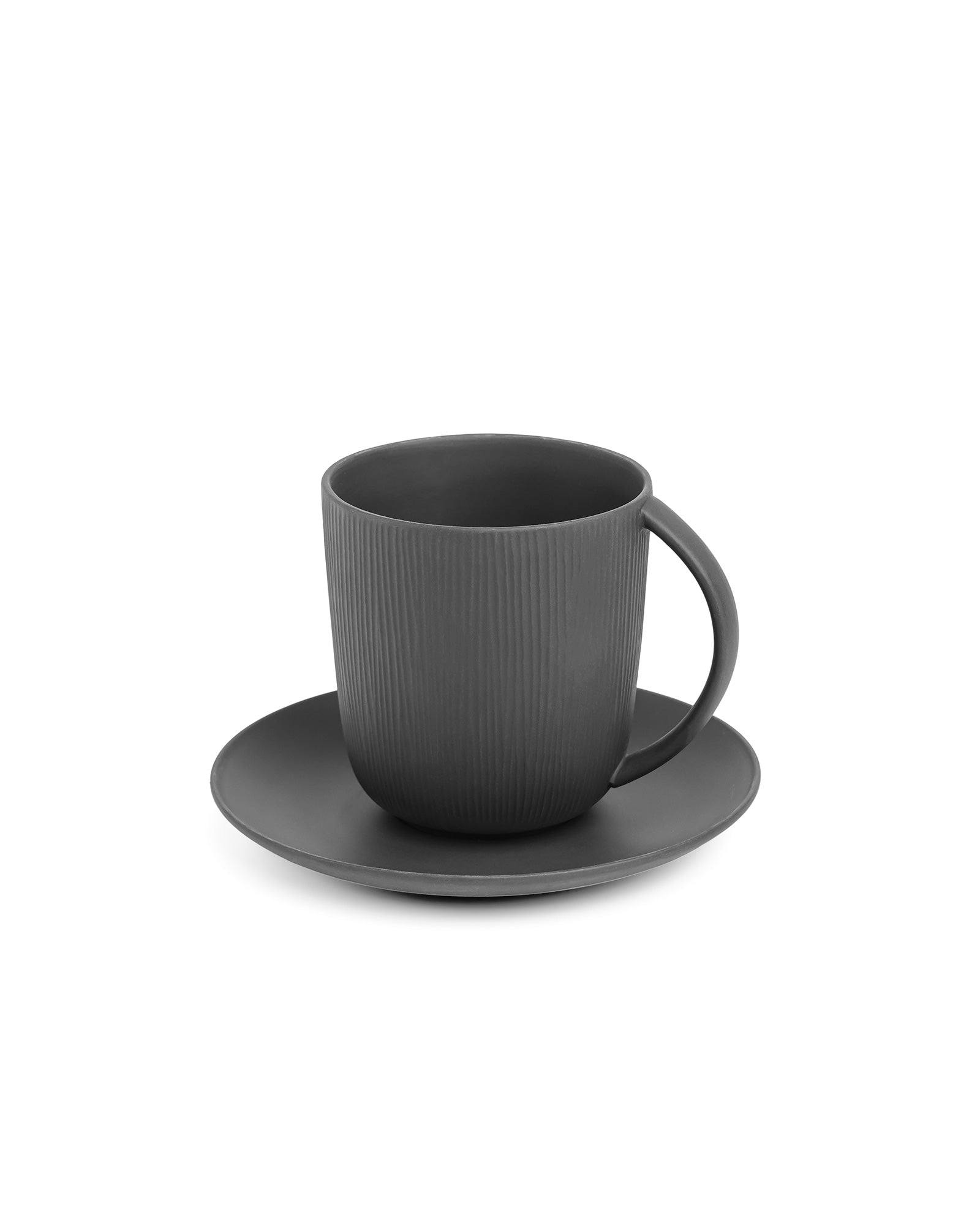 Vogue Conical Fine Porcelain Cup & Saucer Set of 4 – Modern Tapered Design for Tea & Coffee - Vola Global