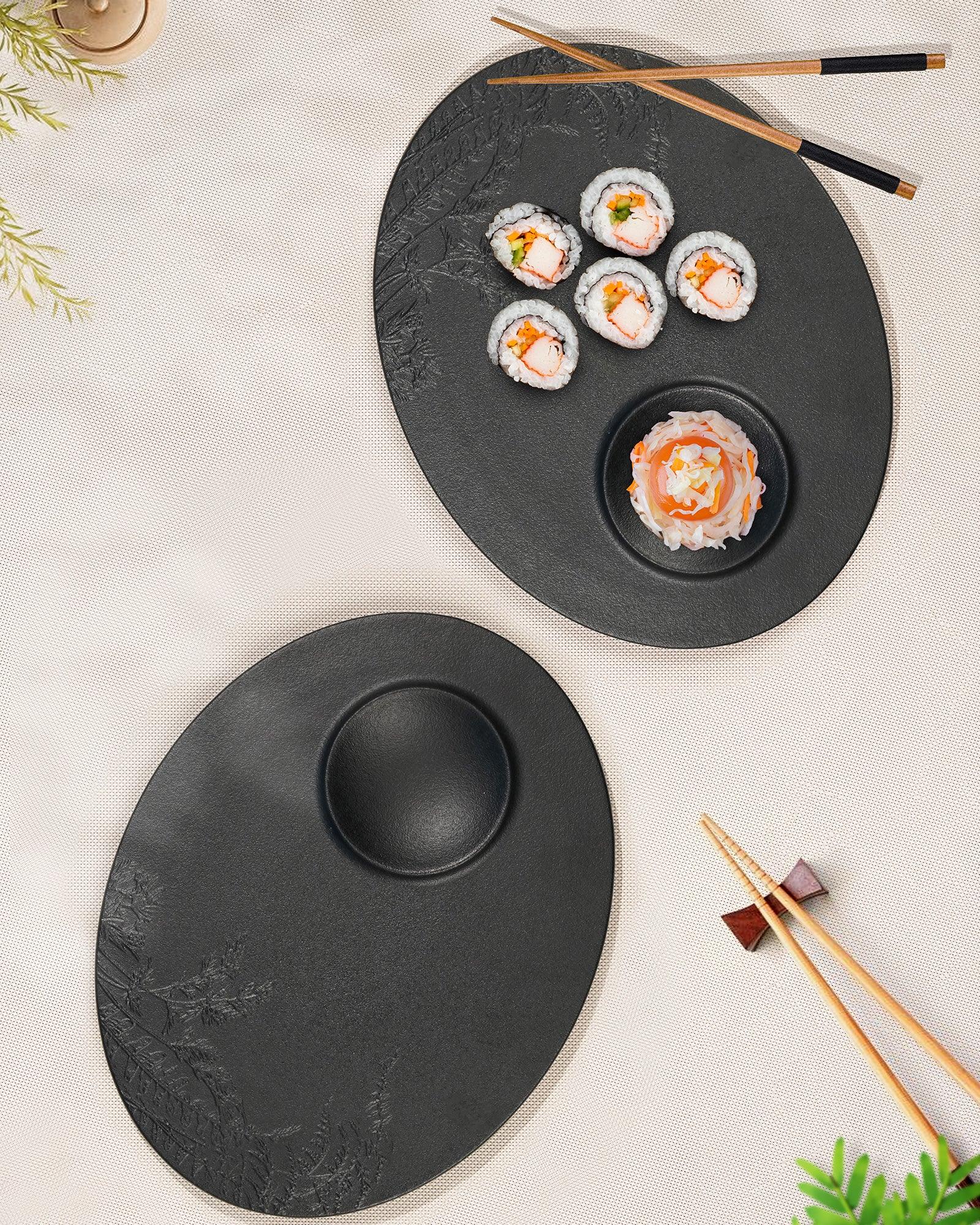 Vogue Series Fine Porcelain Fern-Shaped Platter – Elegant Serving Dish - Vola Global