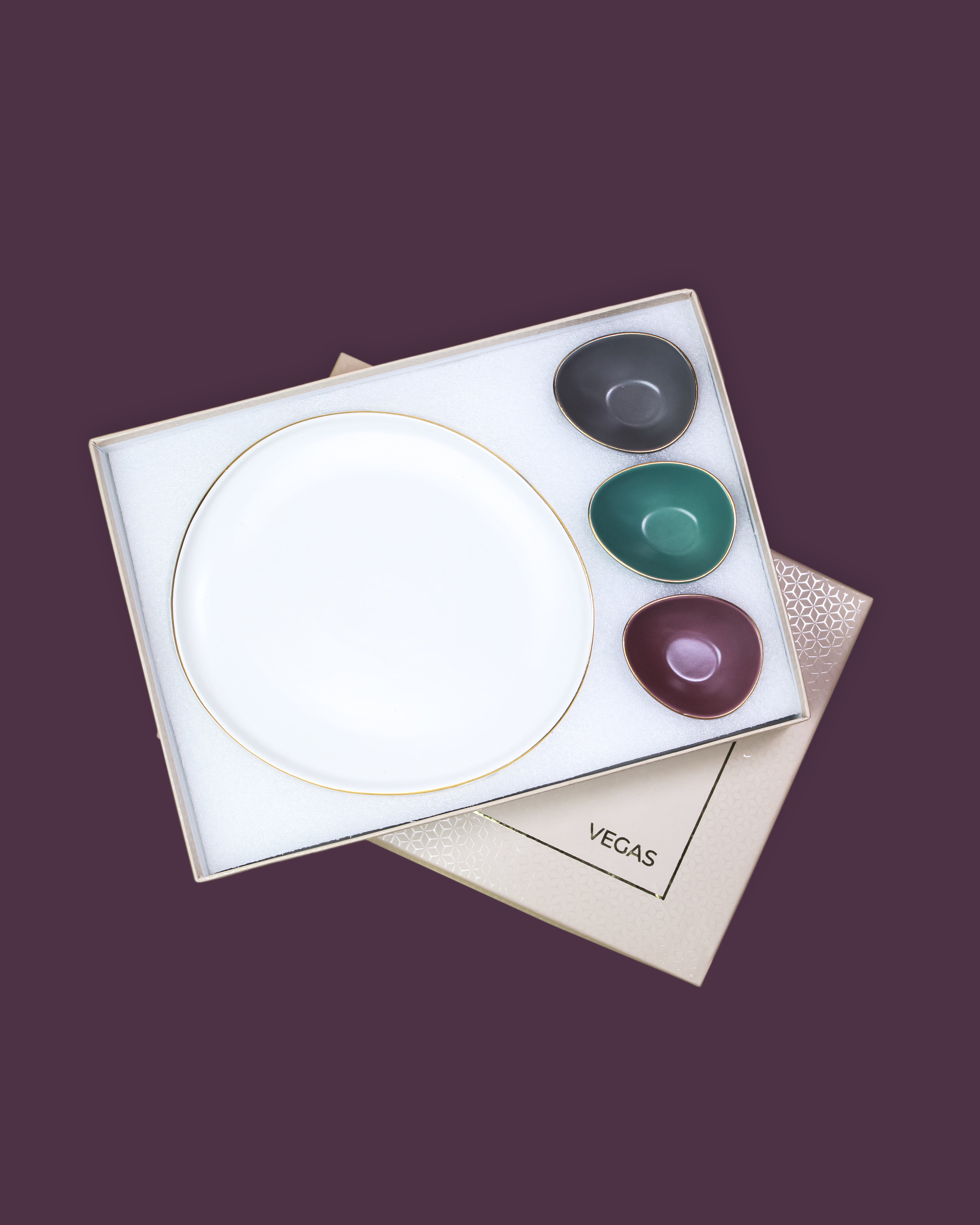 Oval Combo / Pebble Grey; Viridian Green; Lavender Herb || Bloom Vegas Eleganza Combo - Elevate Your Table Setting with Stylish Simplicity