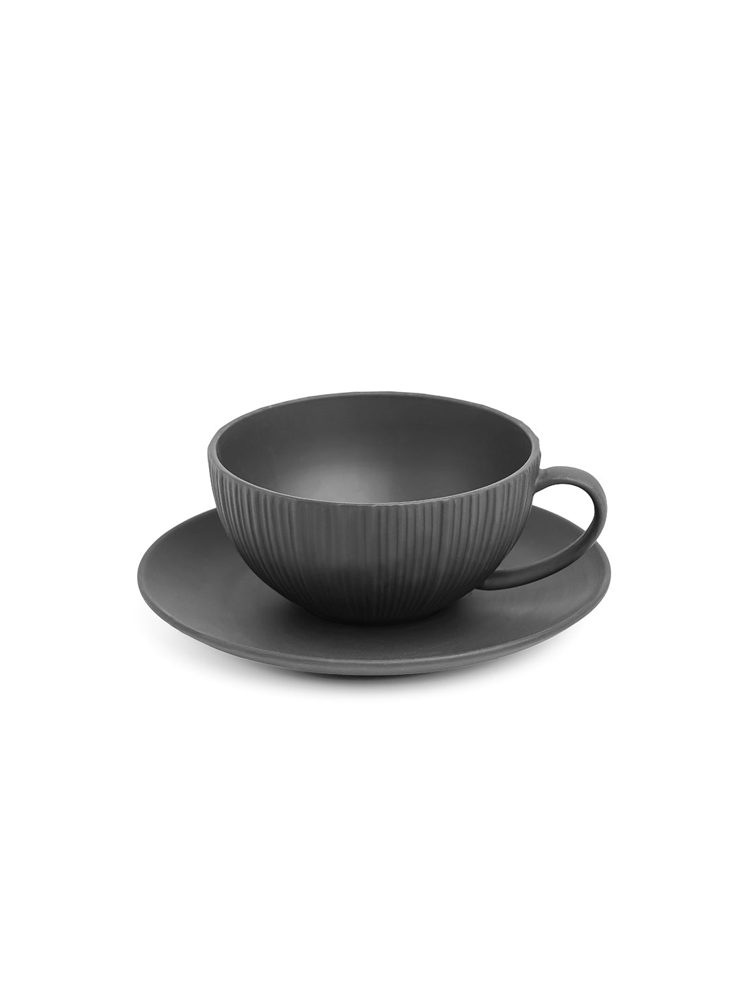 Vogue Coupe Fine Porcelain Cup & Saucer Set of 4 – Sleek Contemporary Design for Tea & Coffee - Vola Global
