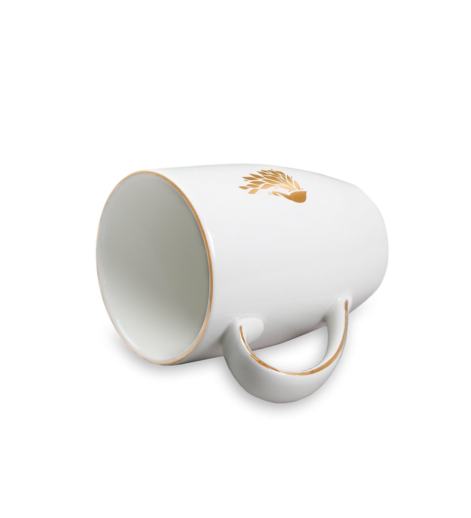 Myur Mug Set of 2 | Premium Porcelain Mugs with Gold Rim & Motif