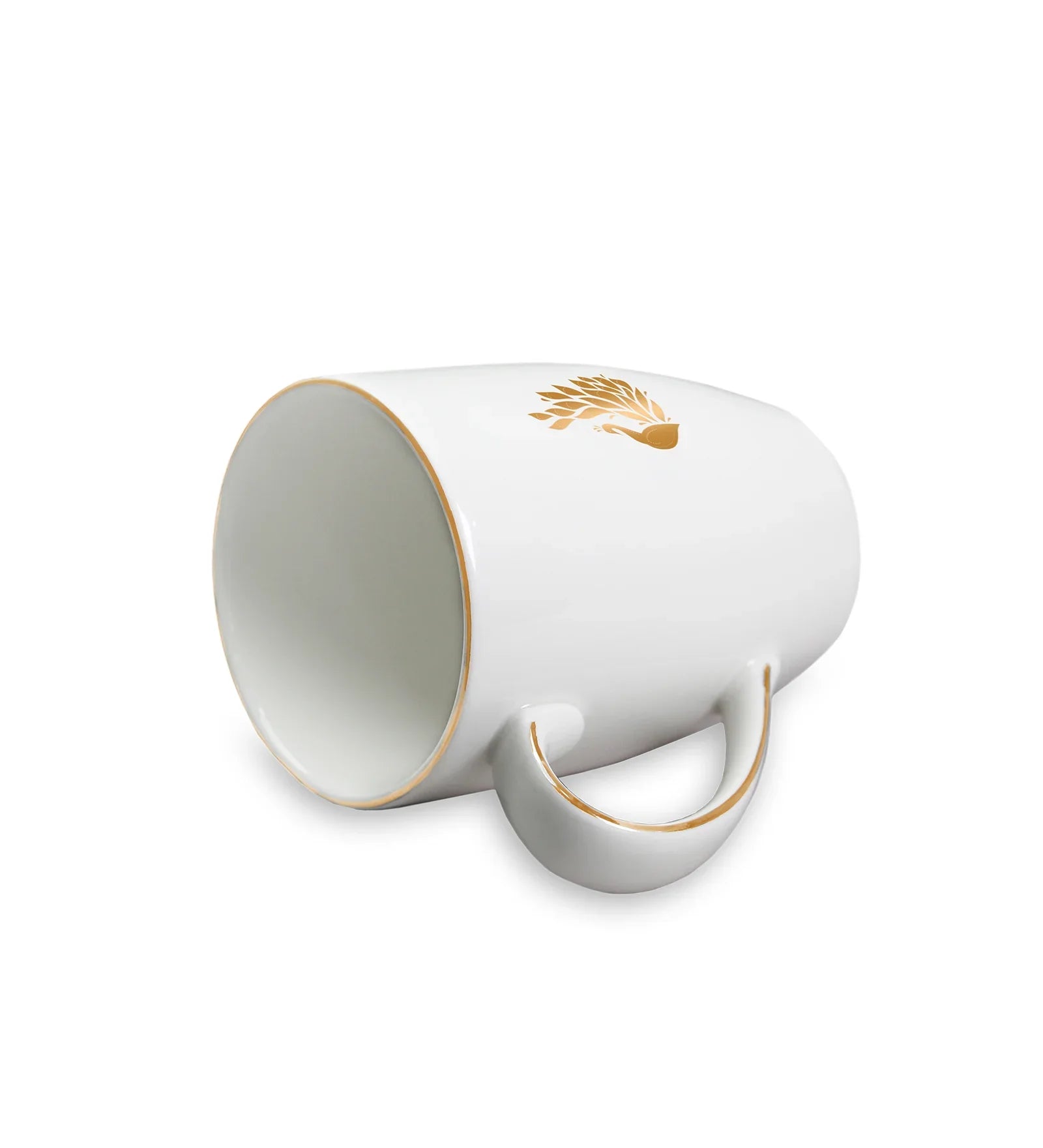Myur Mug Set of 2 | Premium Porcelain Mugs with Gold Rim & Motif