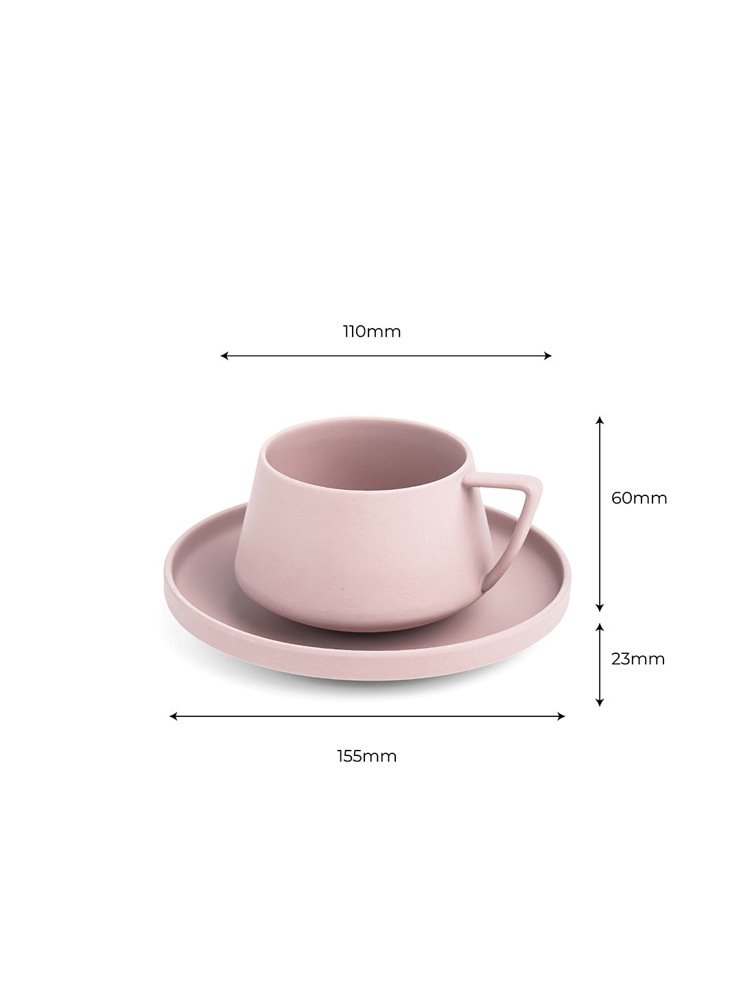 Vogue Elevated Fine Porcelain Cup & Saucer Set of 4 – Elevated Base Design for Tea & Coffee - Vola Global