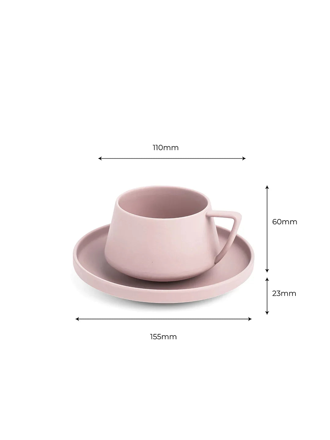 Vogue Elevated Fine Porcelain Cup & Saucer Set of 4 – Elevated Base Design for Tea & Coffee - Vola Global
