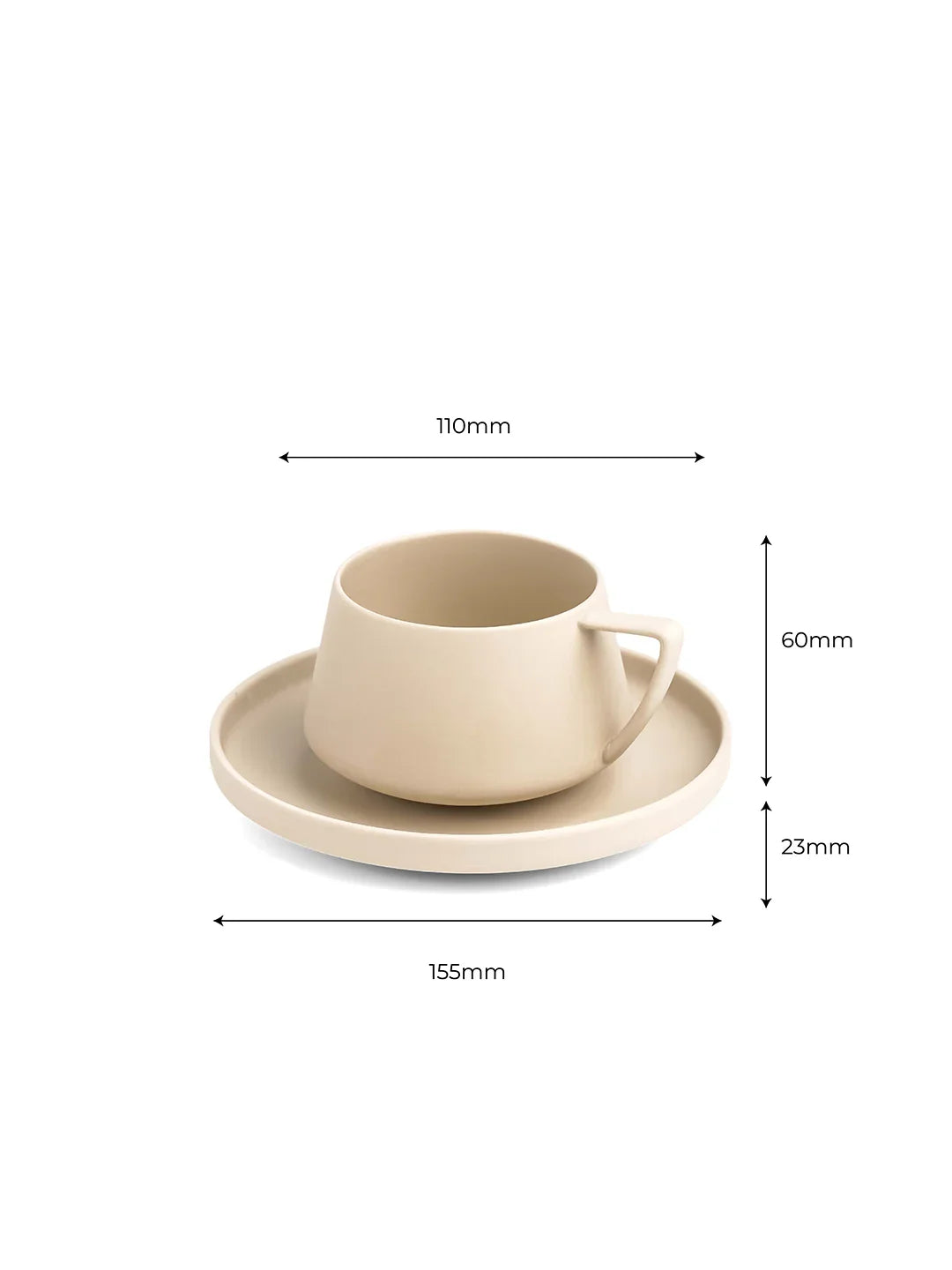 Vogue Elevated Fine Porcelain Cup & Saucer Set of 4 – Elevated Base Design for Tea & Coffee - Vola Global