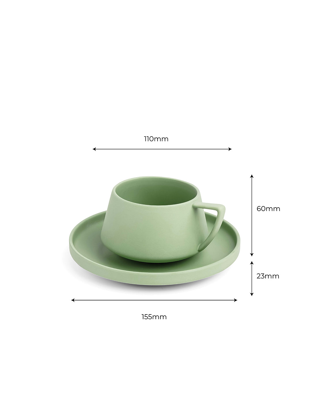 Vogue Elevated Fine Porcelain Cup & Saucer Set of 4 – Elevated Base Design for Tea & Coffee - Vola Global