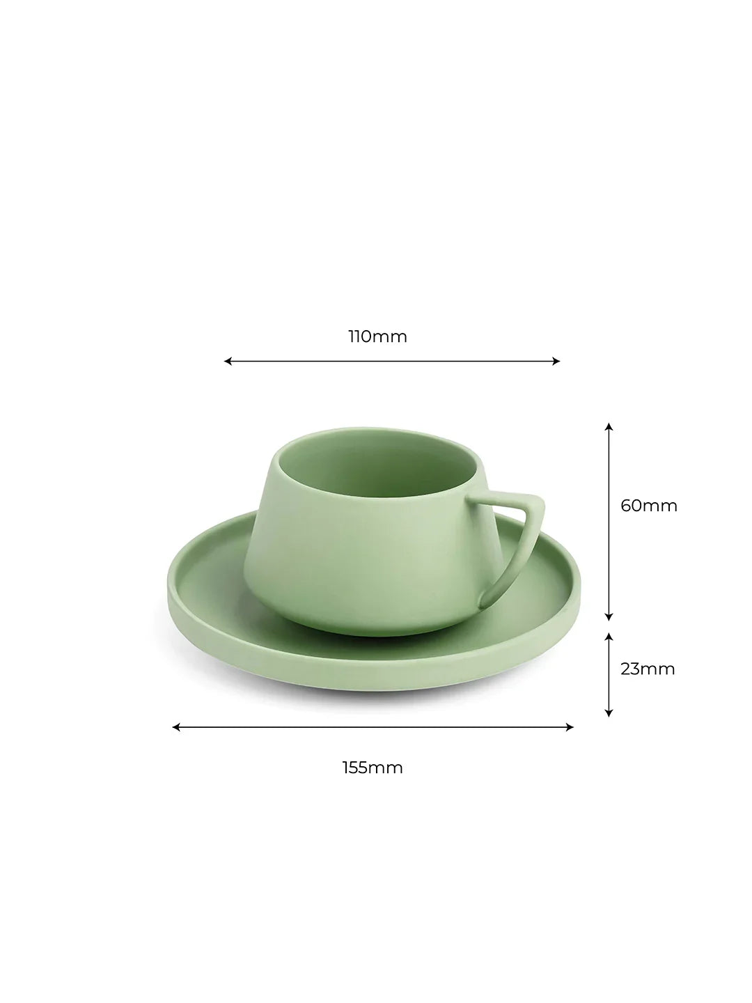 Vogue Elevated Fine Porcelain Cup & Saucer Set of 4 – Elevated Base Design for Tea & Coffee - Vola Global