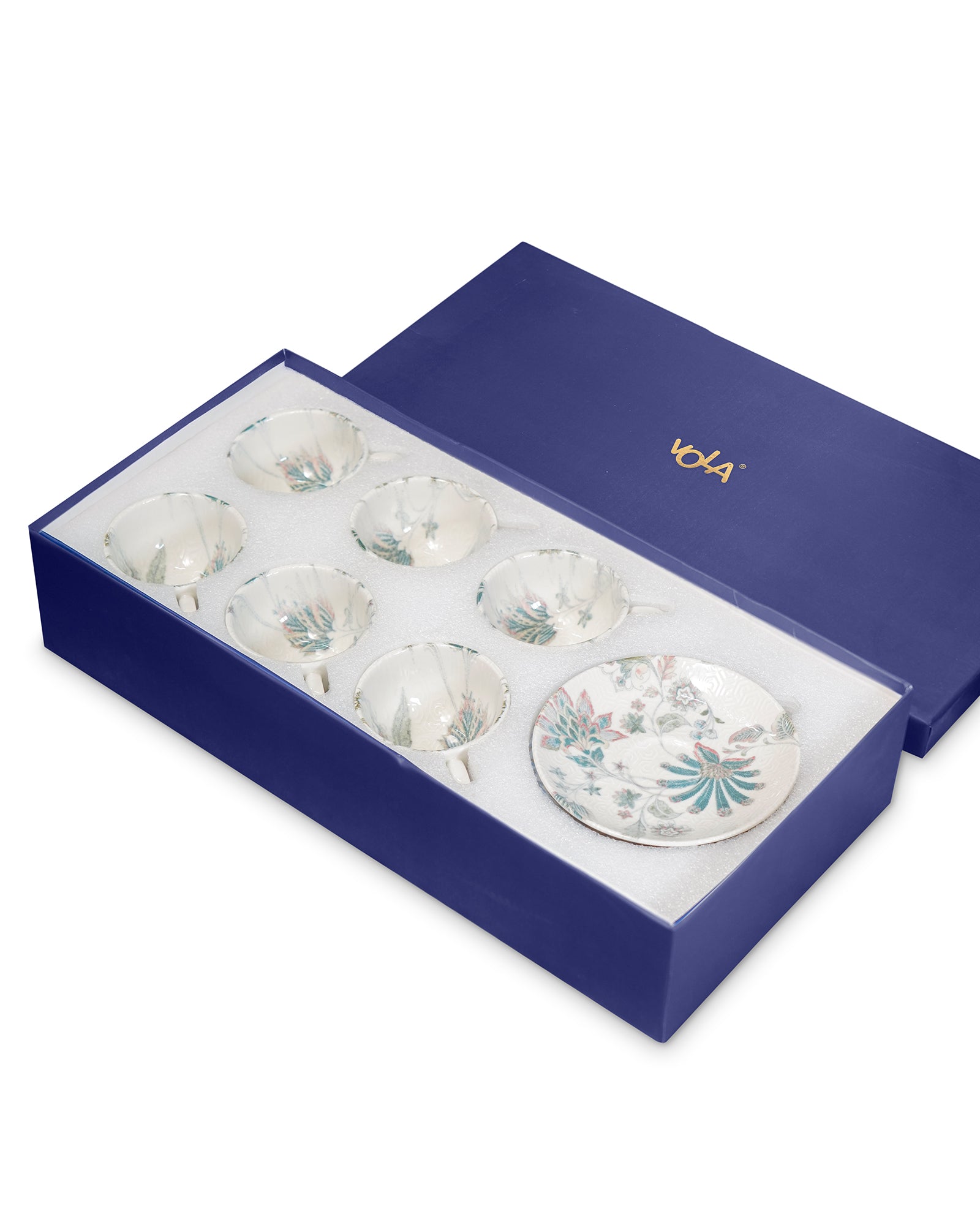 Pixel Collection Cookie Delight Brew Set – 12 Pc Porcelain Tea Cup & Saucer Set (200ml) | Elegant Tea Time Collection || Jacobean