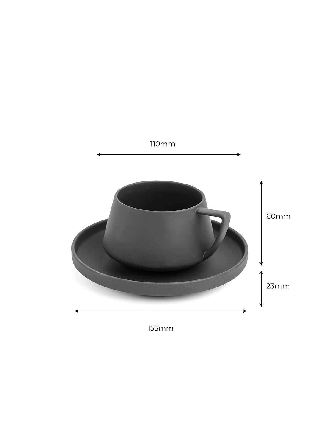 Vogue Elevated Fine Porcelain Cup & Saucer Set of 4 – Elevated Base Design for Tea & Coffee - Vola Global