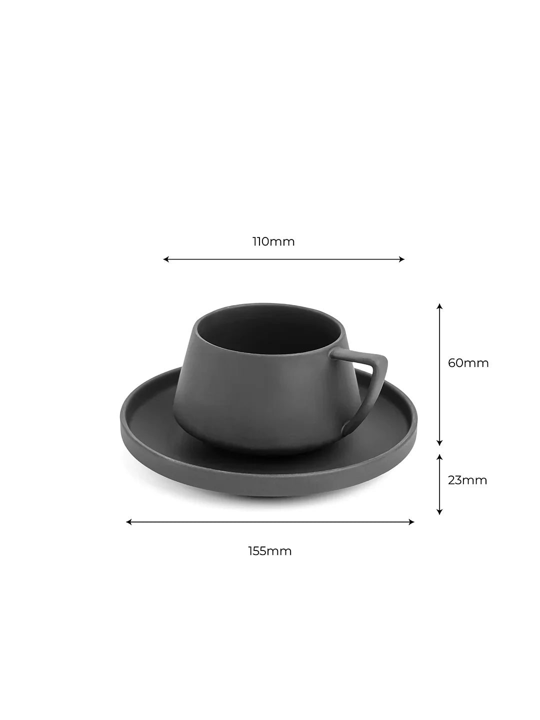 Vogue Elevated Fine Porcelain Cup & Saucer Set of 4 – Elevated Base Design for Tea & Coffee - Vola Global