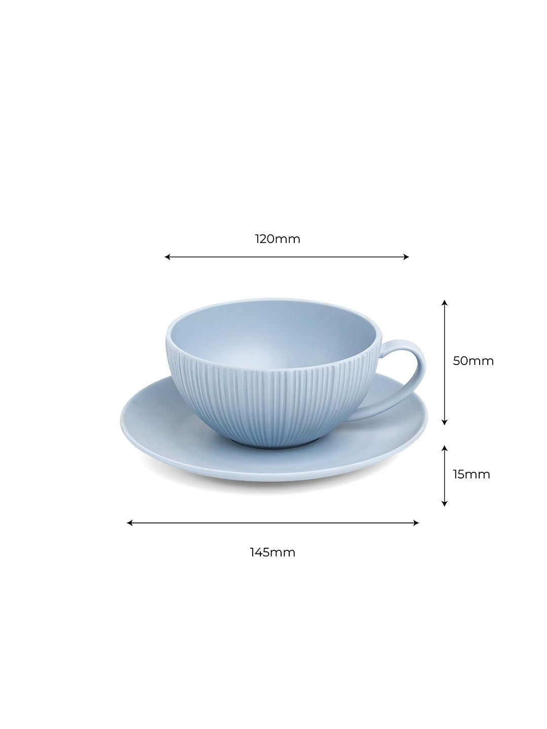 Vogue Coupe Fine Porcelain Cup & Saucer Set of 4 – Sleek Contemporary Design for Tea & Coffee - Vola Global