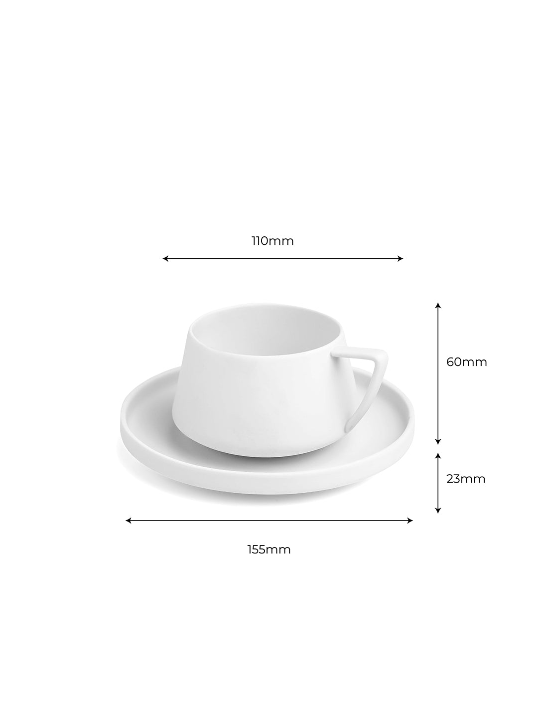 Vogue Elevated Fine Porcelain Cup & Saucer Set of 4 – Elevated Base Design for Tea & Coffee - Vola Global