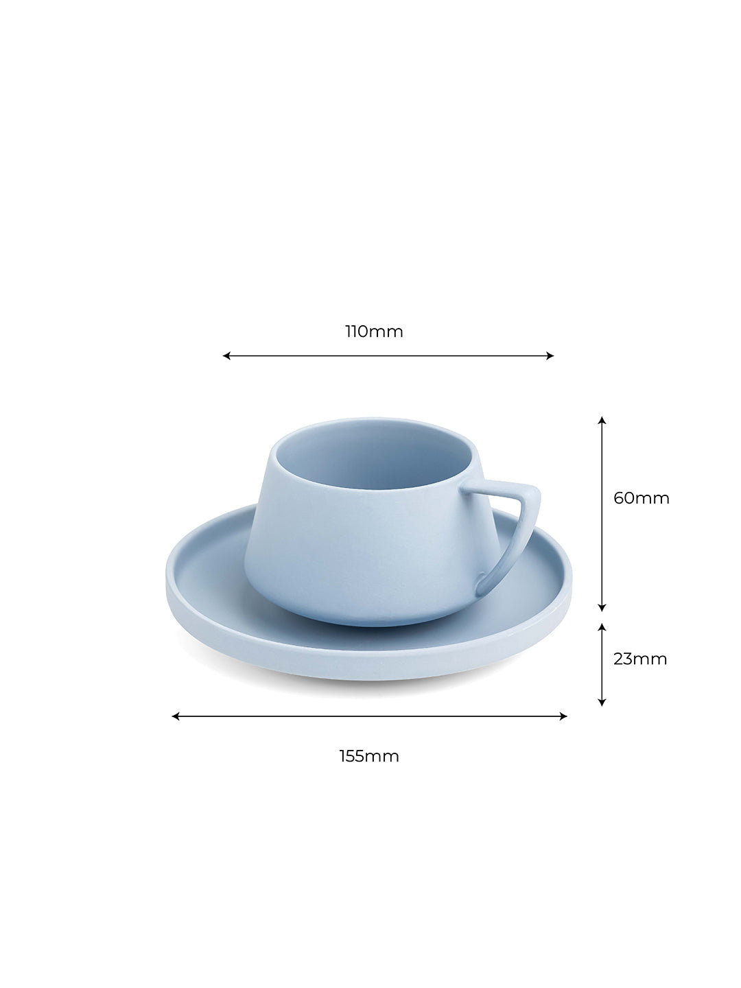 Vogue Elevated Fine Porcelain Cup & Saucer Set of 4 – Elevated Base Design for Tea & Coffee - Vola Global