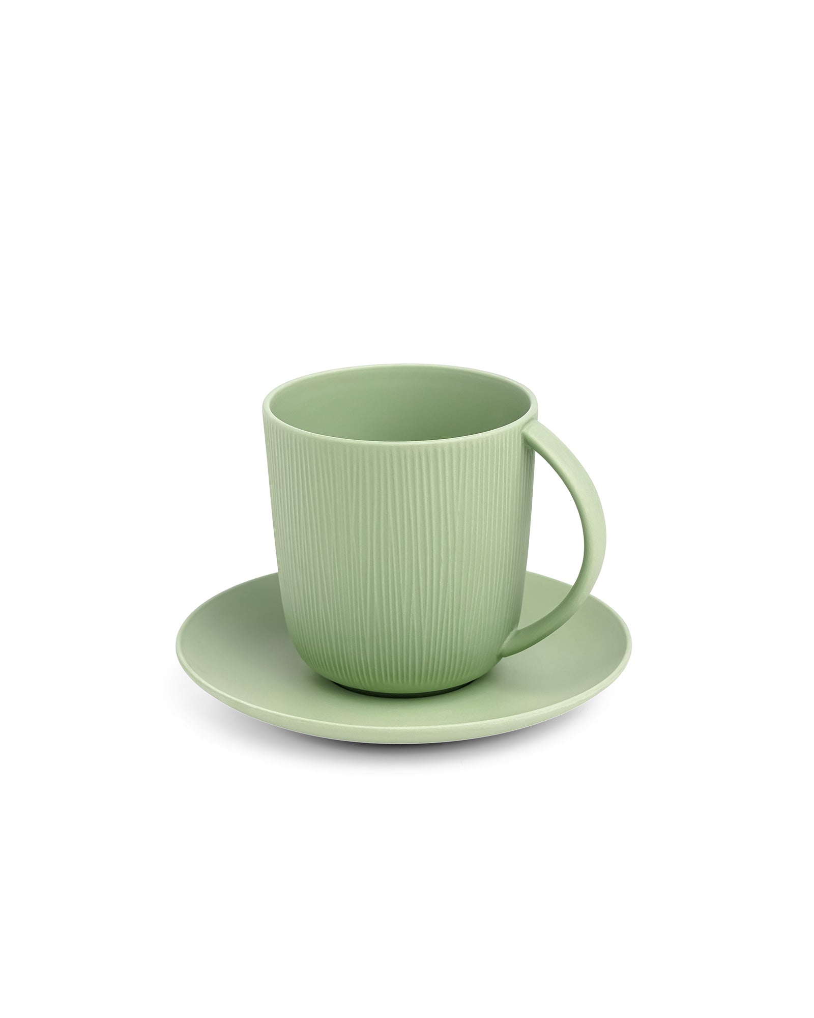 Vogue Conical Fine Porcelain Cup & Saucer Set of 4 – Modern Tapered Design for Tea & Coffee - Vola Global