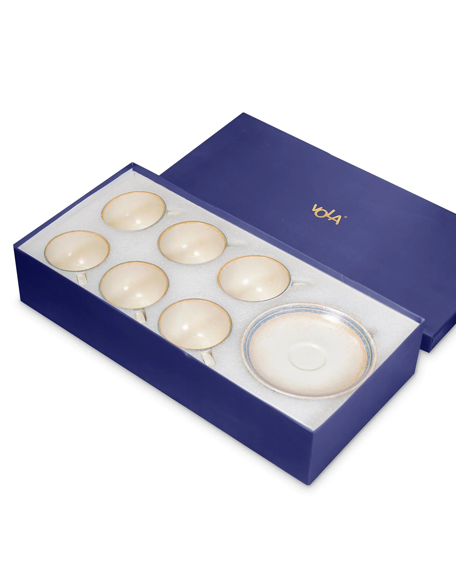 Pixel Collection Cookie Delight Brew Set – 12 Pc Porcelain Tea Cup & Saucer Set (200ml) | Elegant Tea Time Collection || Solace