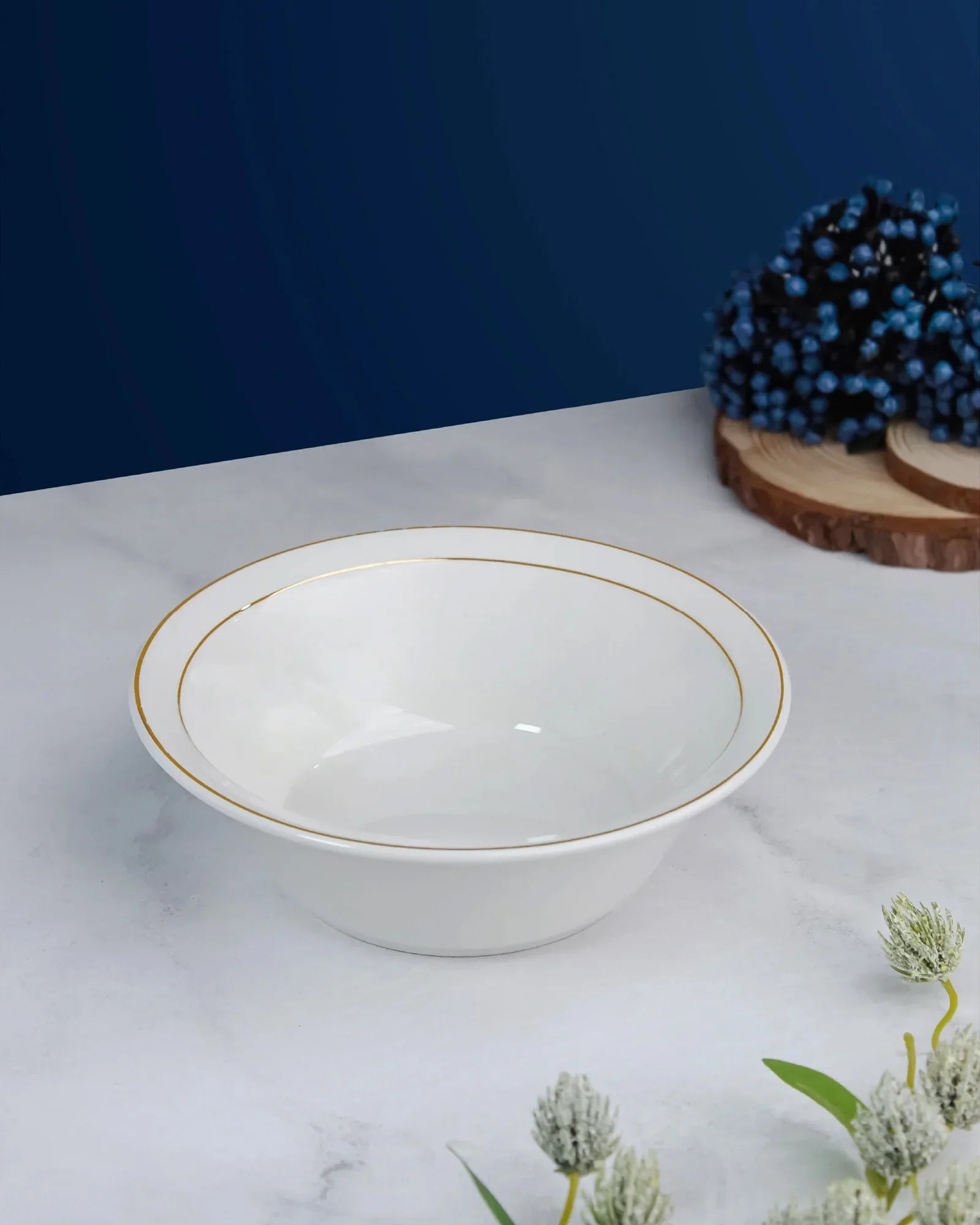 Pristine Fine Porcelain Salad Bowl – Single Piece Elegant Serving Bowl for Salads, Pasta & More - Vola Global