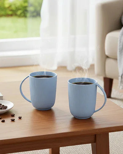 Vogue Series Conical Fine Porcelain Mug Set of 2 – Elegant Mugs for Tea & Coffee