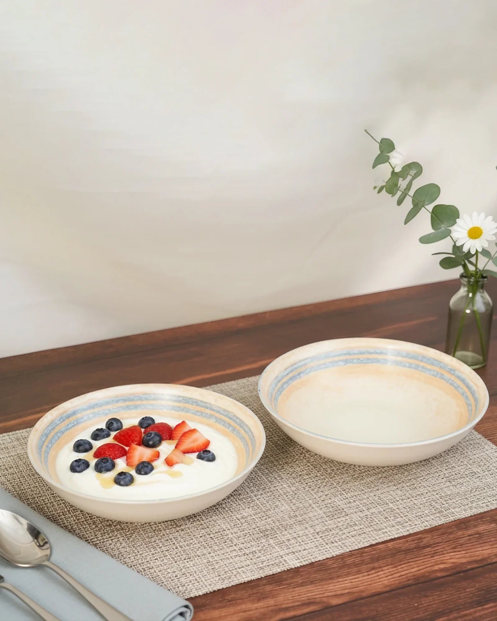 Pixel Collection Coupe Deep Plate Set of 2 – 18cm Premium Porcelain Serving Plates