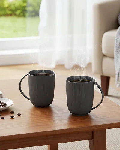 Vogue Series Conical Fine Porcelain Mug Set of 2 – Elegant Mugs for Tea & Coffee