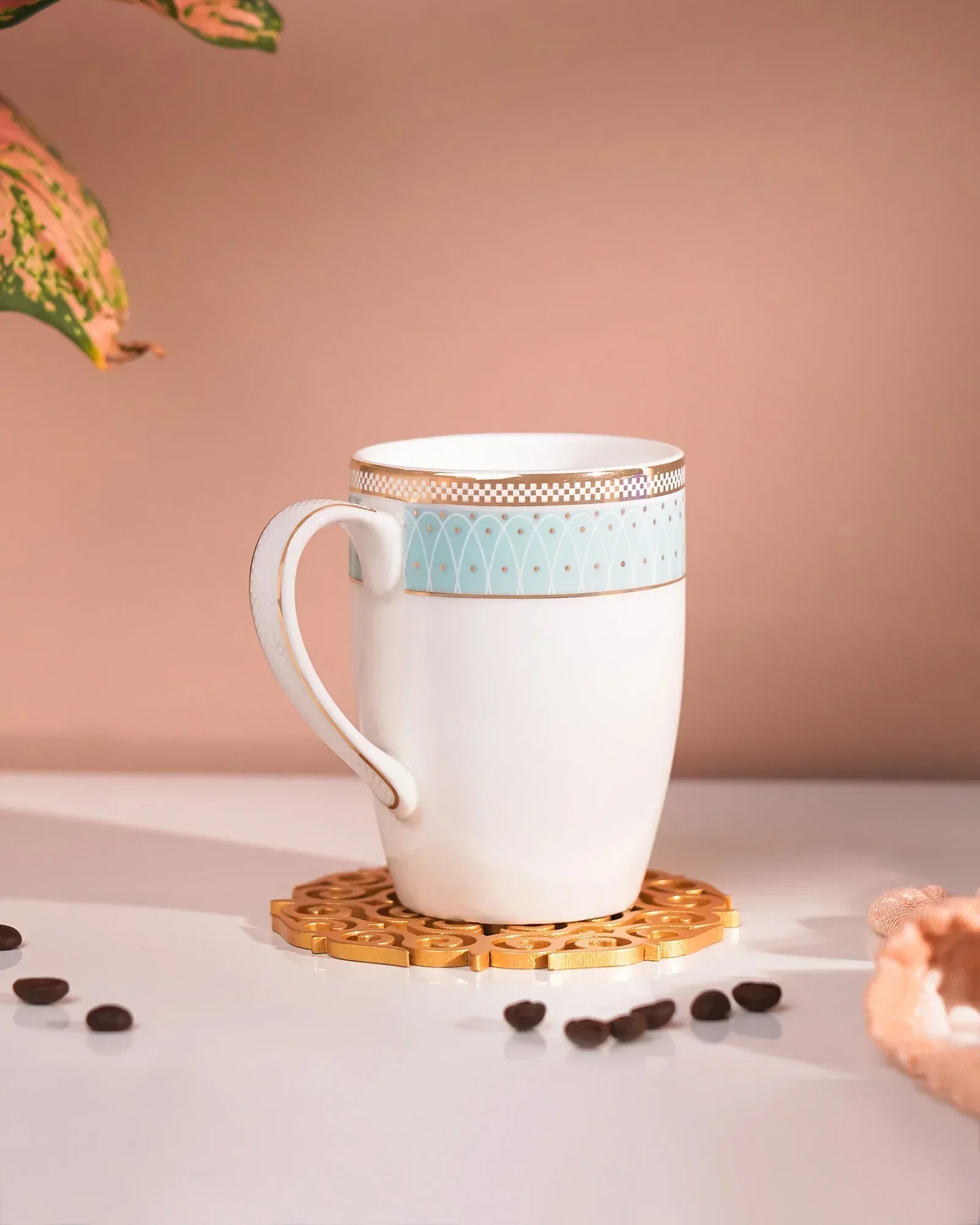 Stellar Collection Fine Porcelain Synergy Mug Set of 2 – Geometric Lines for Tea & Coffee - Vola Global