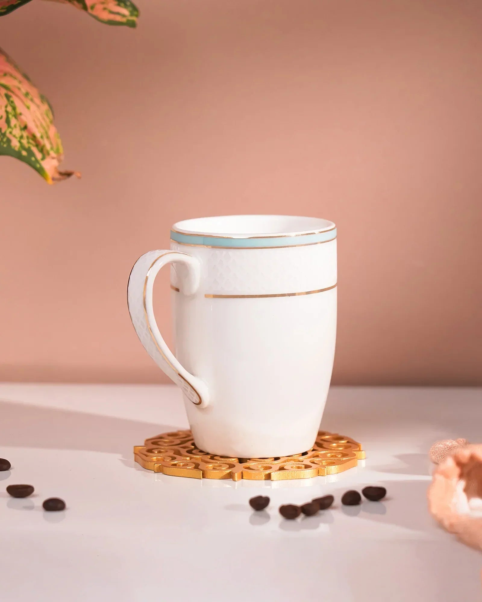 Stellar Collection Fine Porcelain Ogee Mug Set of 2 – Classic Ogee Pattern for Tea & Coffee - Vola Global || Set of 2 * 230ml