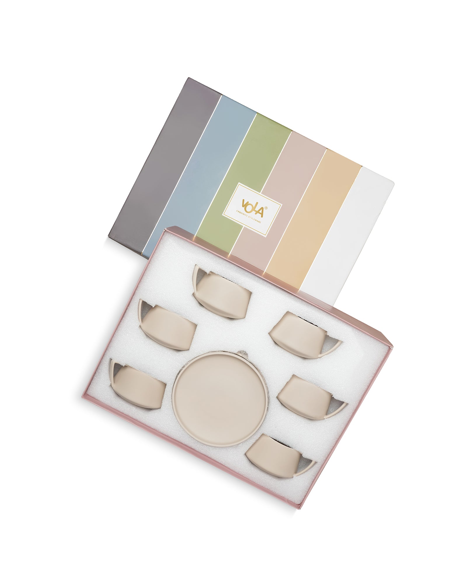 Vogue Elevated Fine Porcelain Cup & Saucer Set of 12 – Elevated Base Design for Tea & Coffee