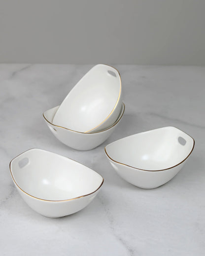 White / Set of 4 || Bloom Vegas Curve Bowl - Where Elegance Meets Functionality