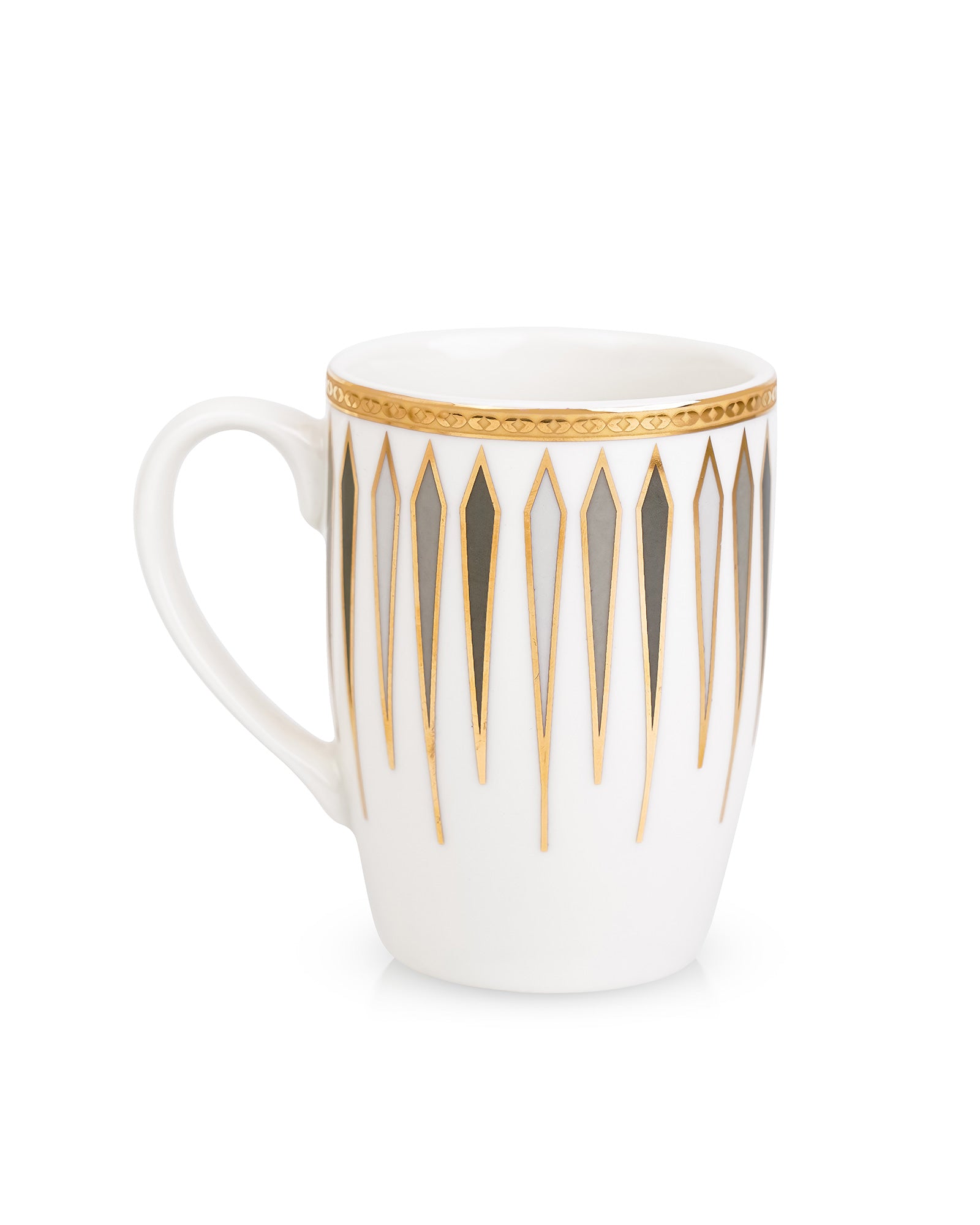 Diamond Dash Set of 2 – Elegant Fine Porcelain Mugs for Tea, Coffee & Gifting - Vola Global