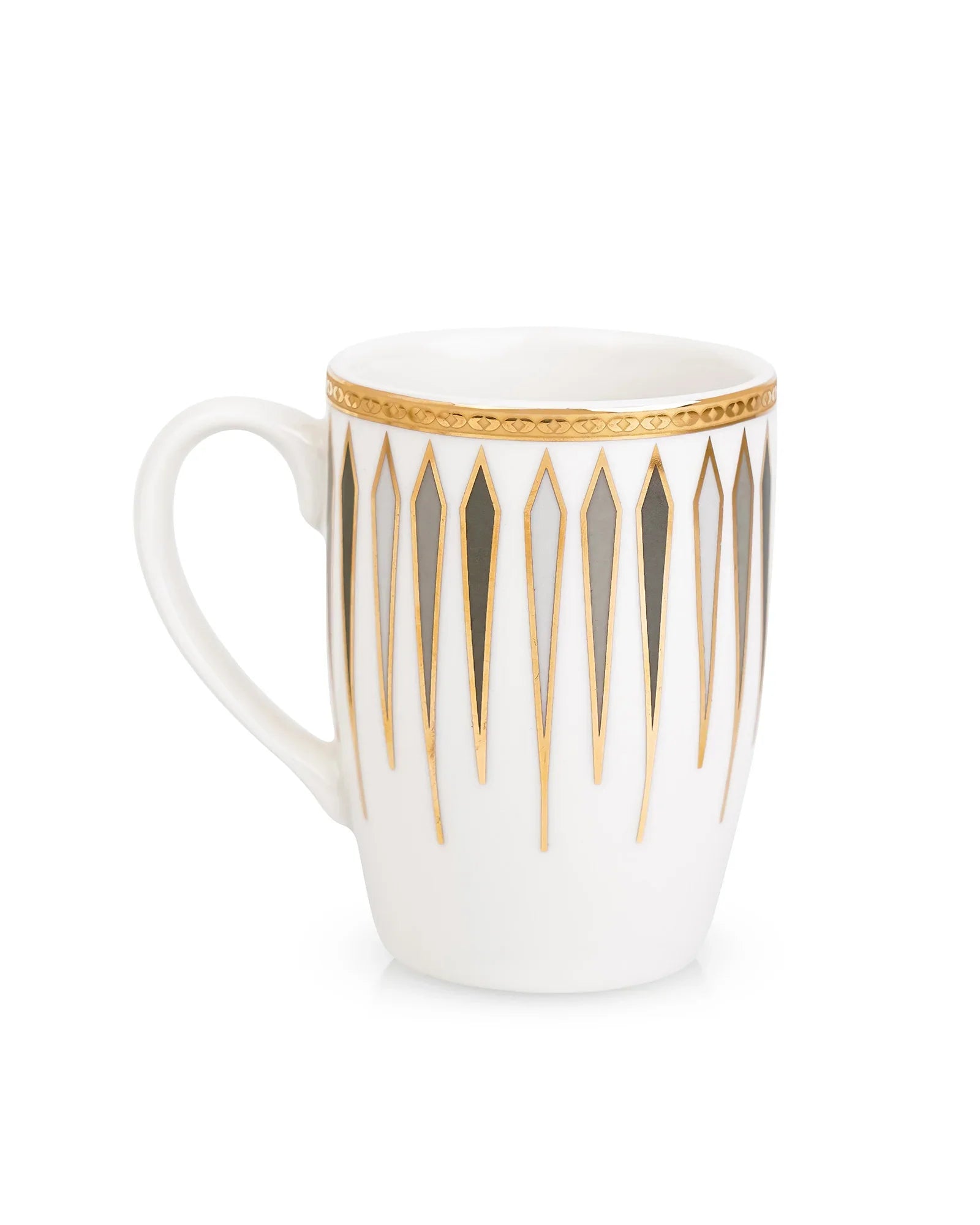 Diamond Dash Set of 2 – Elegant Fine Porcelain Mugs for Tea, Coffee & Gifting - Vola Global