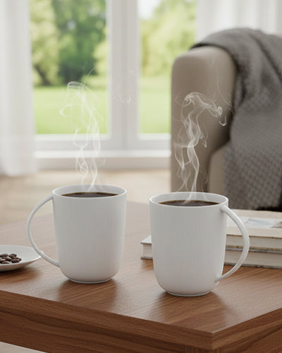 Vogue Series Conical Fine Porcelain Mug Set of 2 – Elegant Mugs for Tea & Coffee