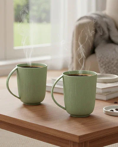 Vogue Series Conical Fine Porcelain Mug Set of 2 – Elegant Mugs for Tea & Coffee