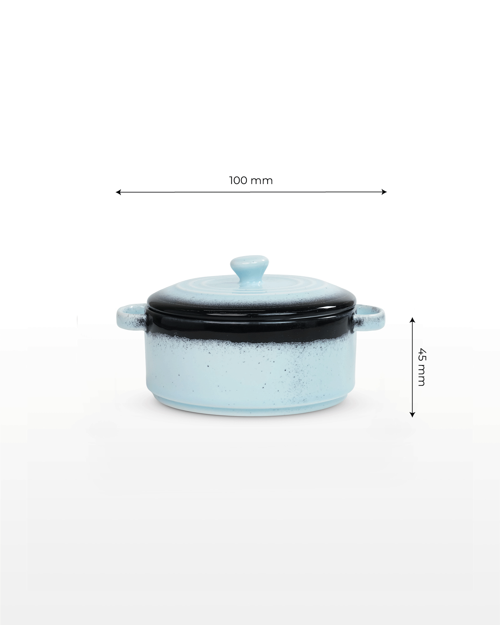 Prisma Fine Porcelain Round Casserole Set (10 cm, 12 cm & 14 cm) with Lids – Ice Blue Cook & Serve - Vola Global