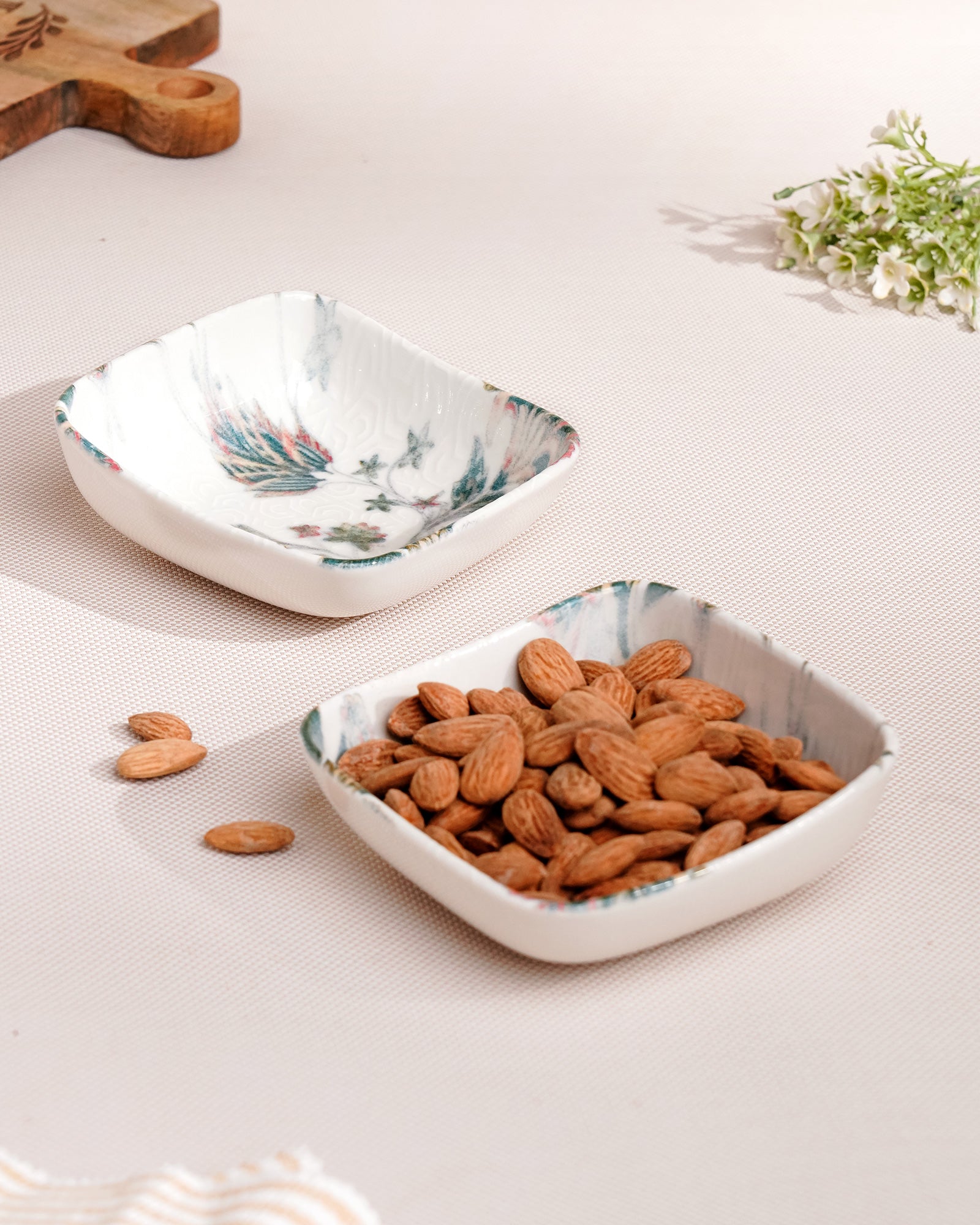 Pixel Square Elevated Fine Porcelain Bowl – 12 cm Snack Bowl with Pixel Design - Vola Global
