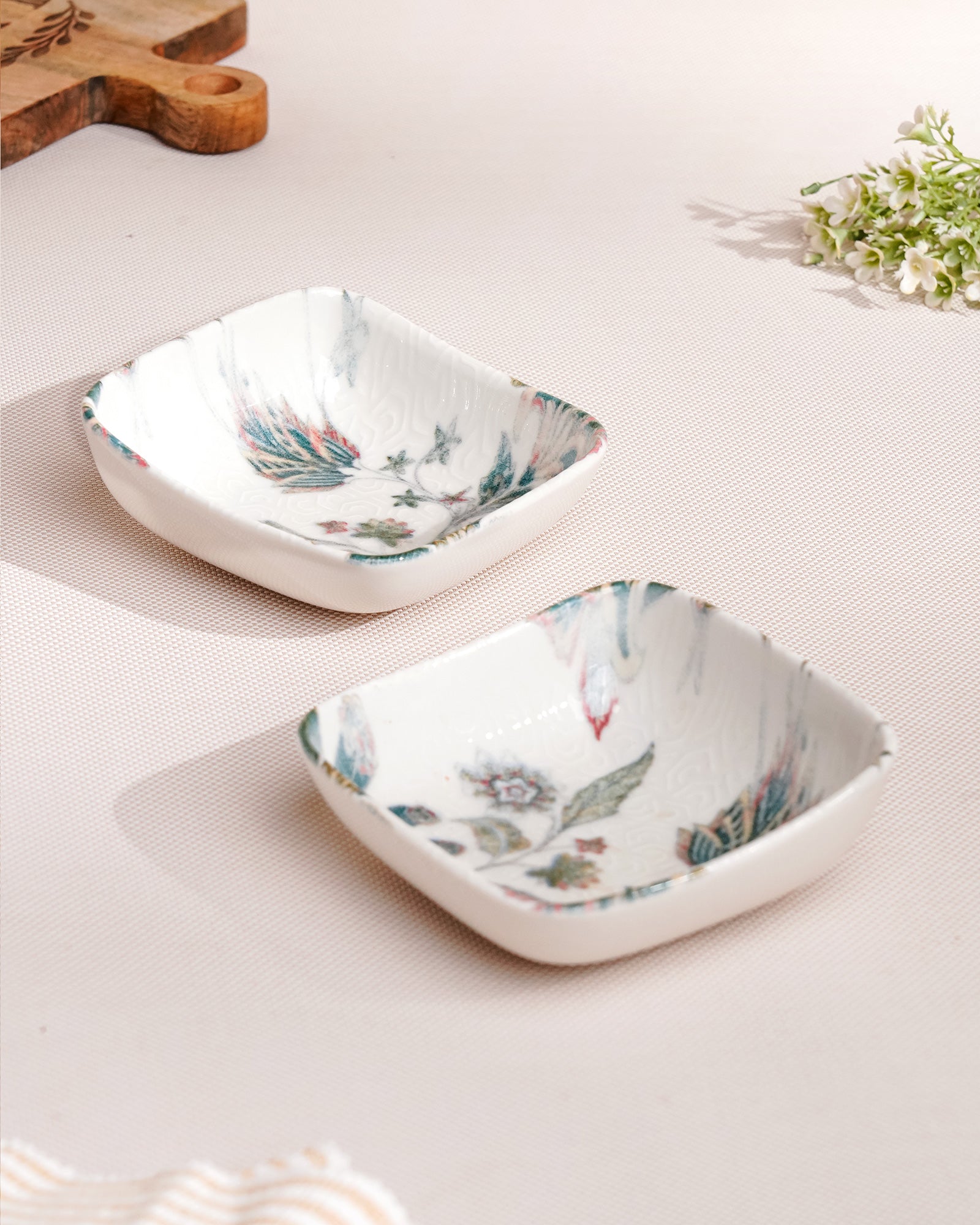 Pixel Square Elevated Fine Porcelain Bowl – 12 cm Snack Bowl with Pixel Design - Vola Global