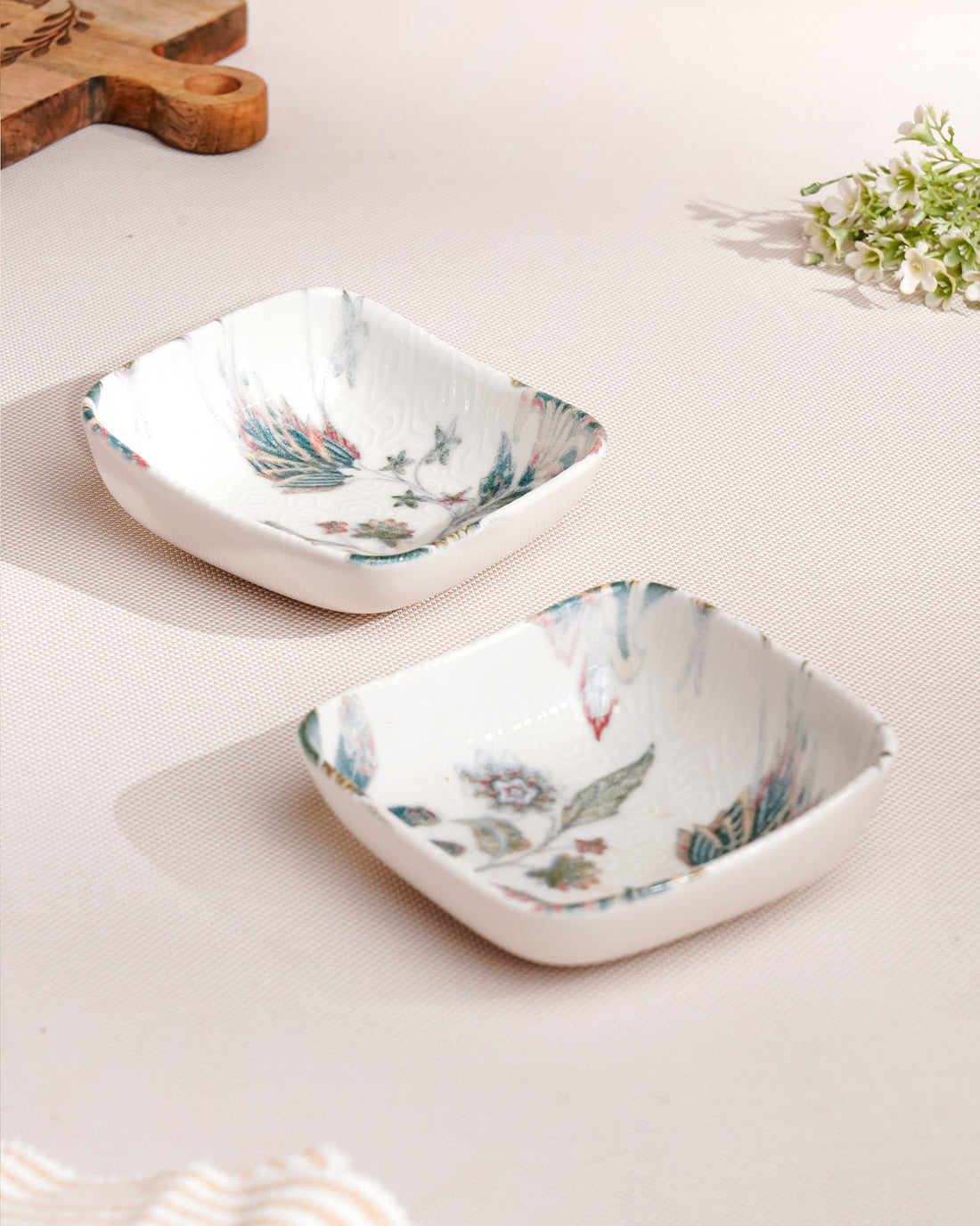 Pixel Square Elevated Fine Porcelain Bowl – 12 cm Snack Bowl with Pixel Design - Vola Global
