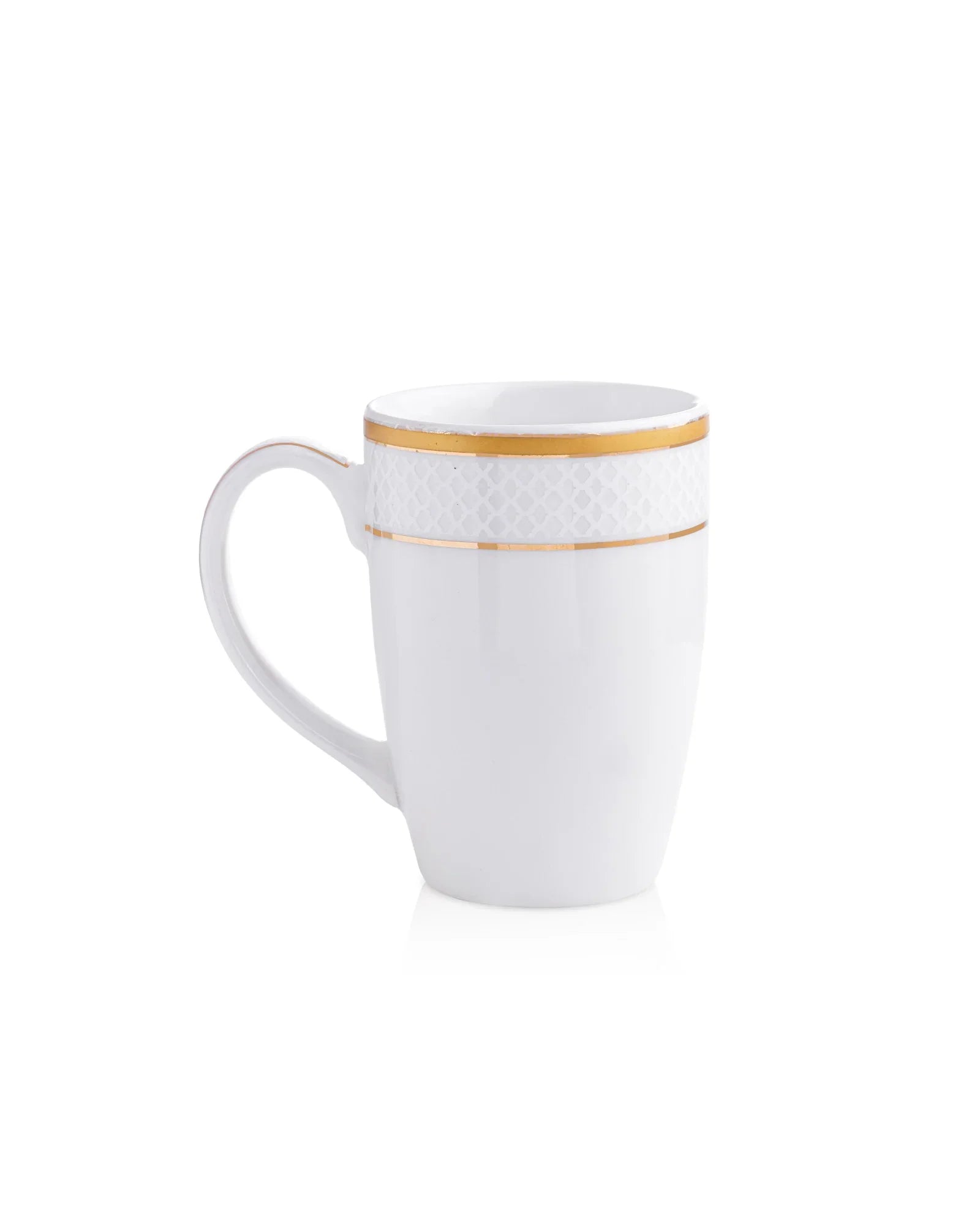 Stellar Collection Fine Porcelain Ogee Mug Set of 2 – Classic Ogee Pattern for Tea & Coffee - Vola Global