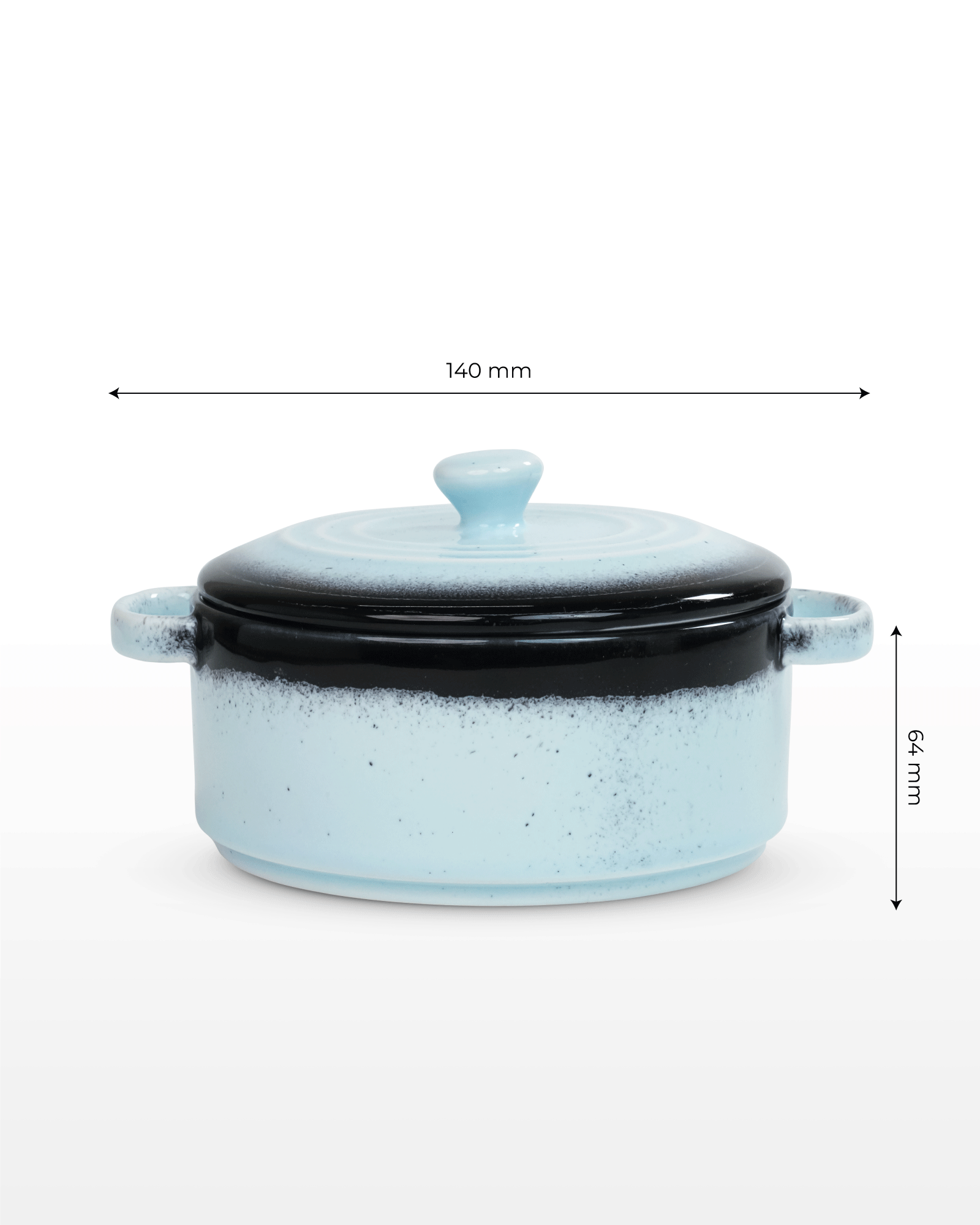 Prisma Fine Porcelain Round Casserole Set (10 cm, 12 cm & 14 cm) with Lids – Ice Blue Cook & Serve - Vola Global