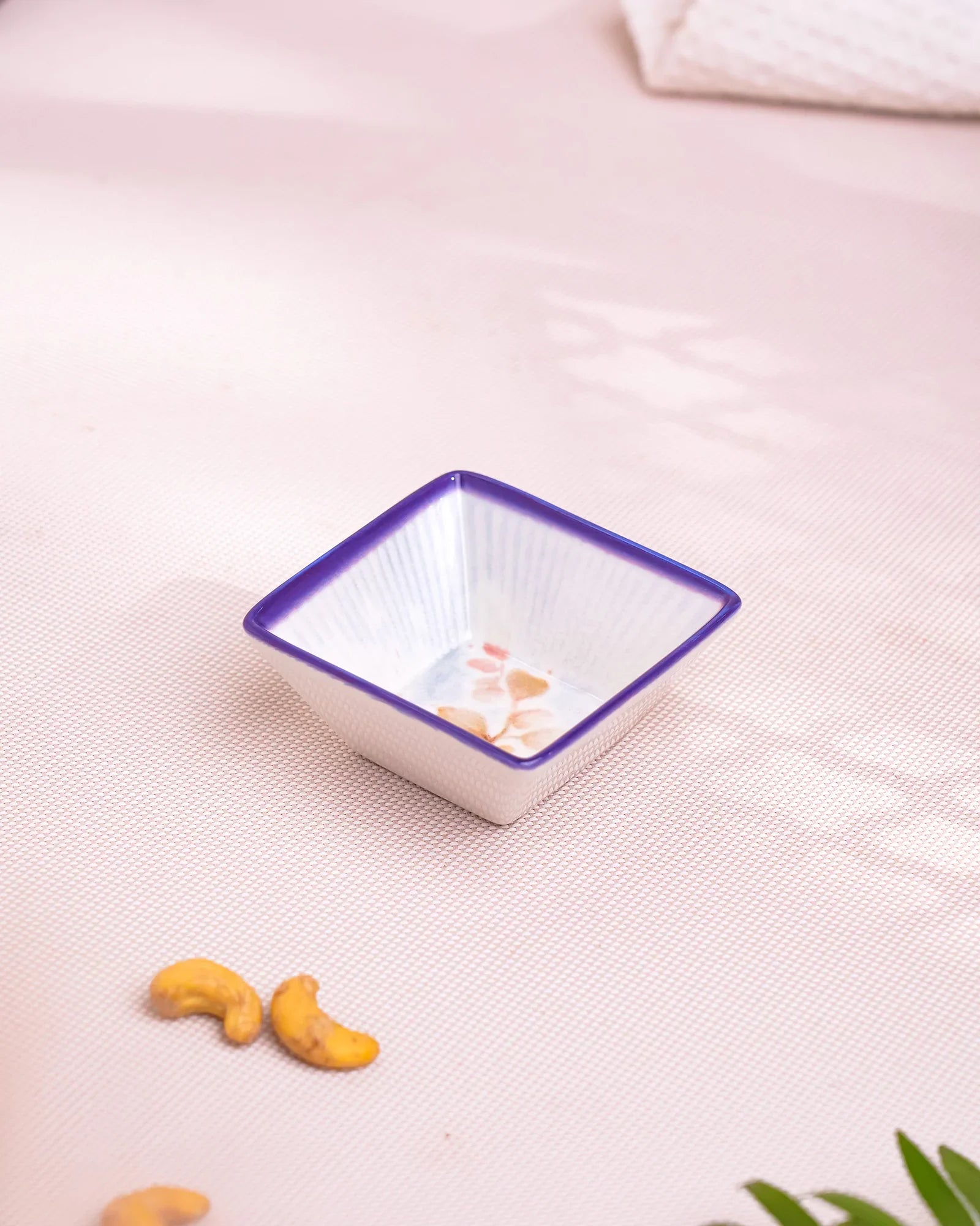 Pixel Edge Bowl Set of 6 – Elegant Fine Porcelain Bowls for Snacks - Vola Global