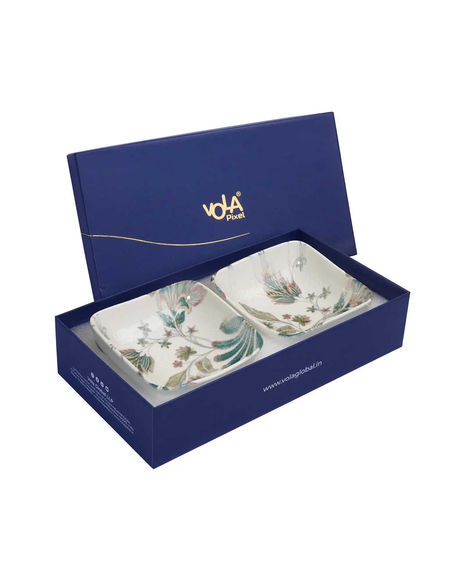 Pixel Square Elevated Fine Porcelain Bowl – 12 cm Snack Bowl with Pixel Design - Vola Global