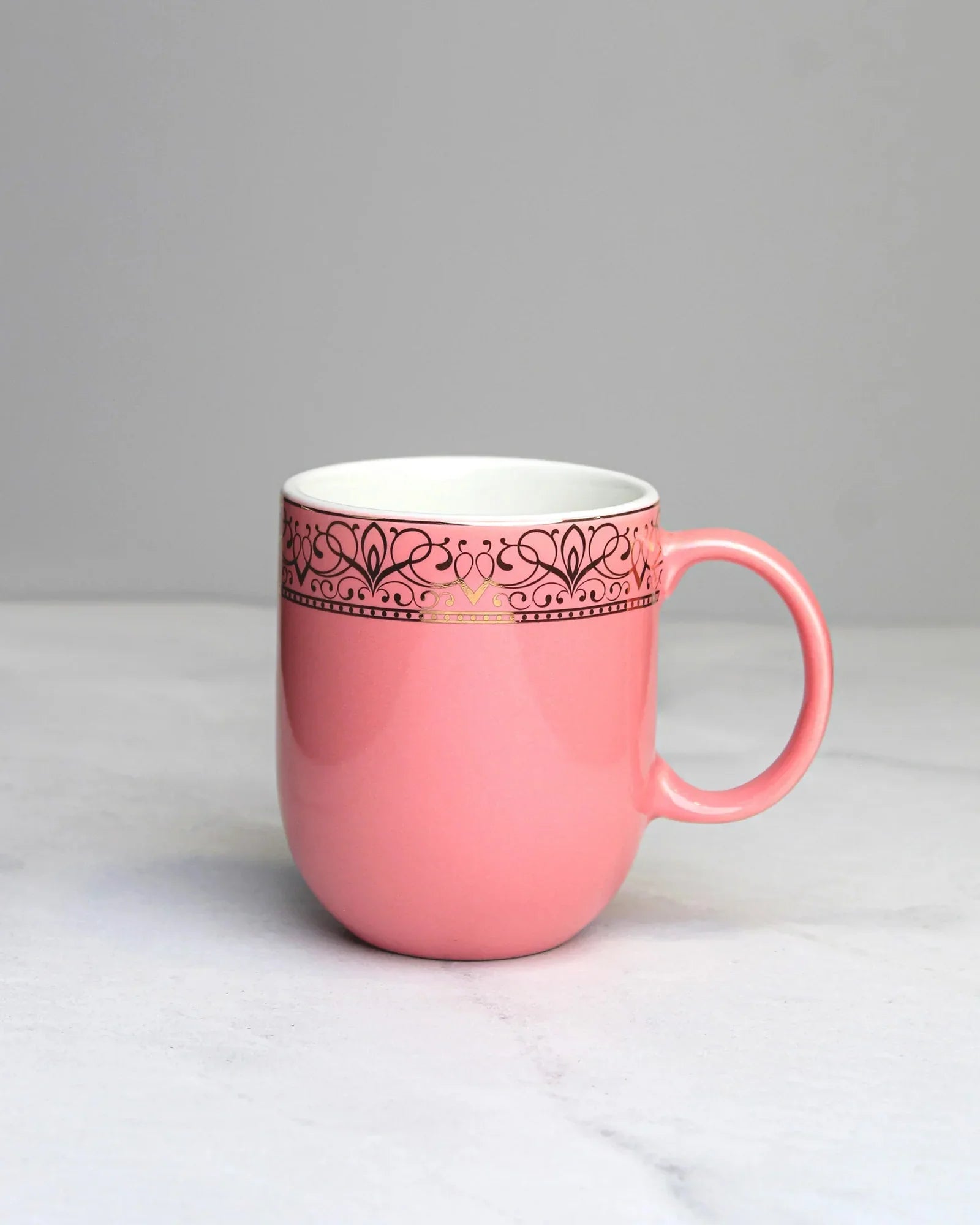 Heritage Sparkle Fine Porcelain Mug Set of 6 – Superior Finish in Trendy Hues - Vola Global