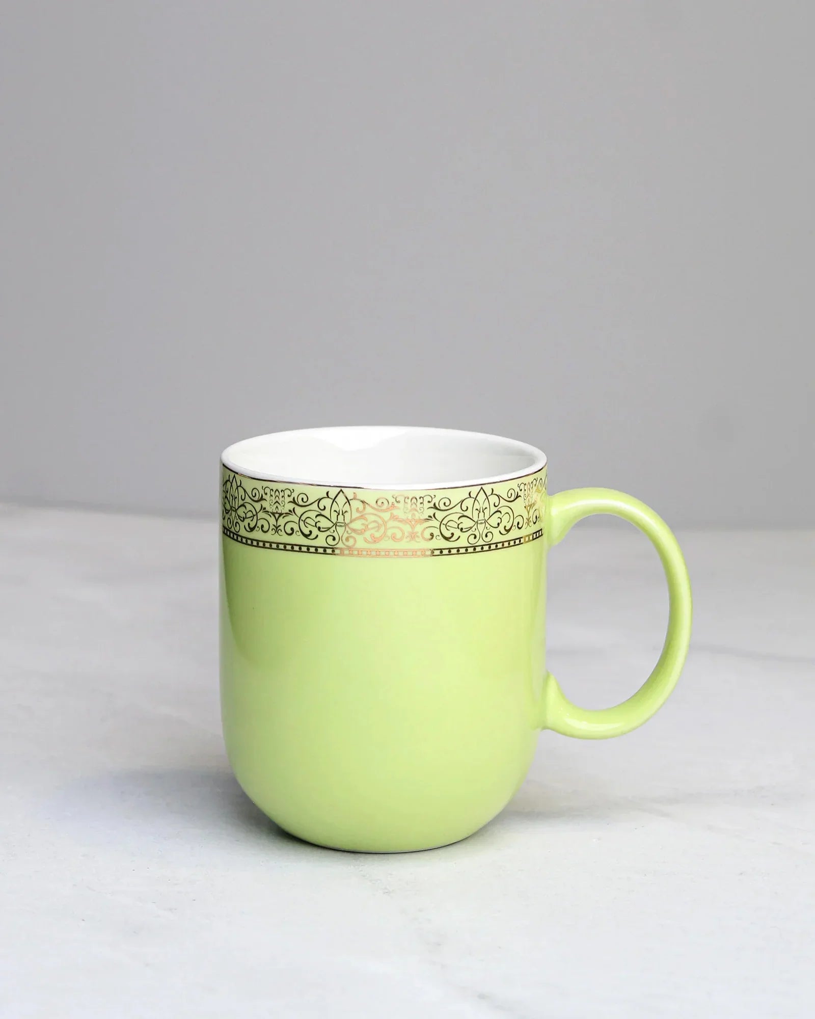 Heritage Sparkle Fine Porcelain Mug Set of 6 – Superior Finish in Trendy Hues - Vola Global