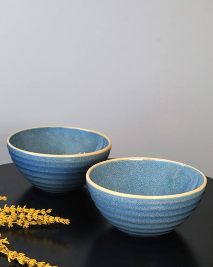 Medium teal || Organic big bowl - Set of 2
