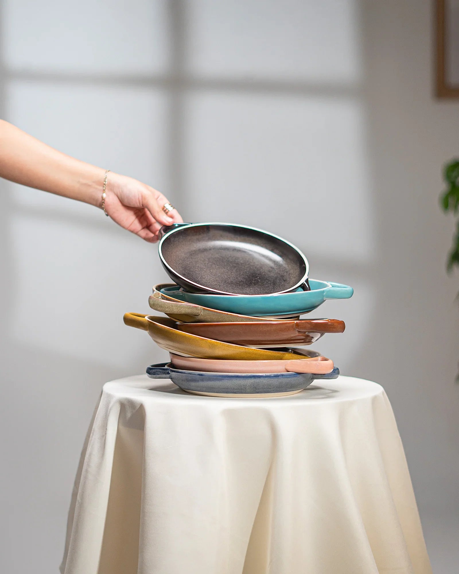 Scoria Pattern Stoneware Dish β Textured Serveware for Snacks & Starters - Vola Global