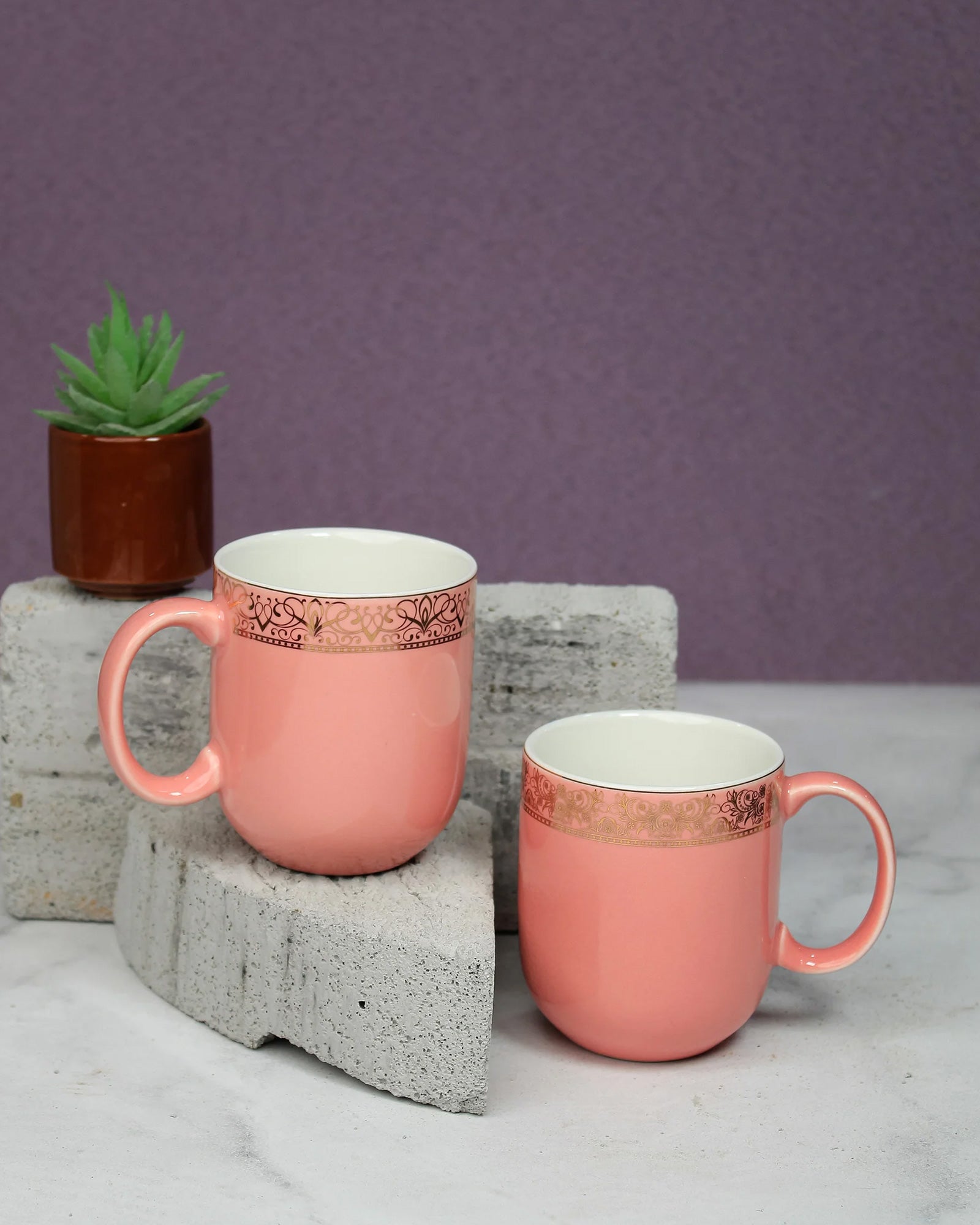 BLOOMING DALHIA / Set of 2 * 300ml || Dazzle Heritage Superior Mug | Stylish Colors