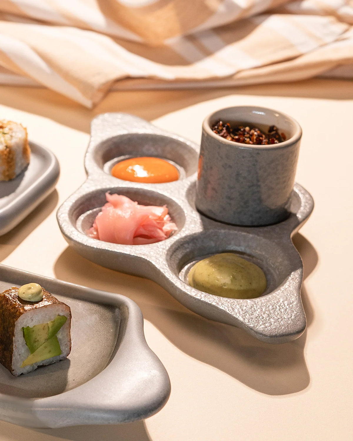 Speckle Pattern Shot Squad Tray – Stoneware Holder Tray with Contemporary Speckled Design - Vola Global