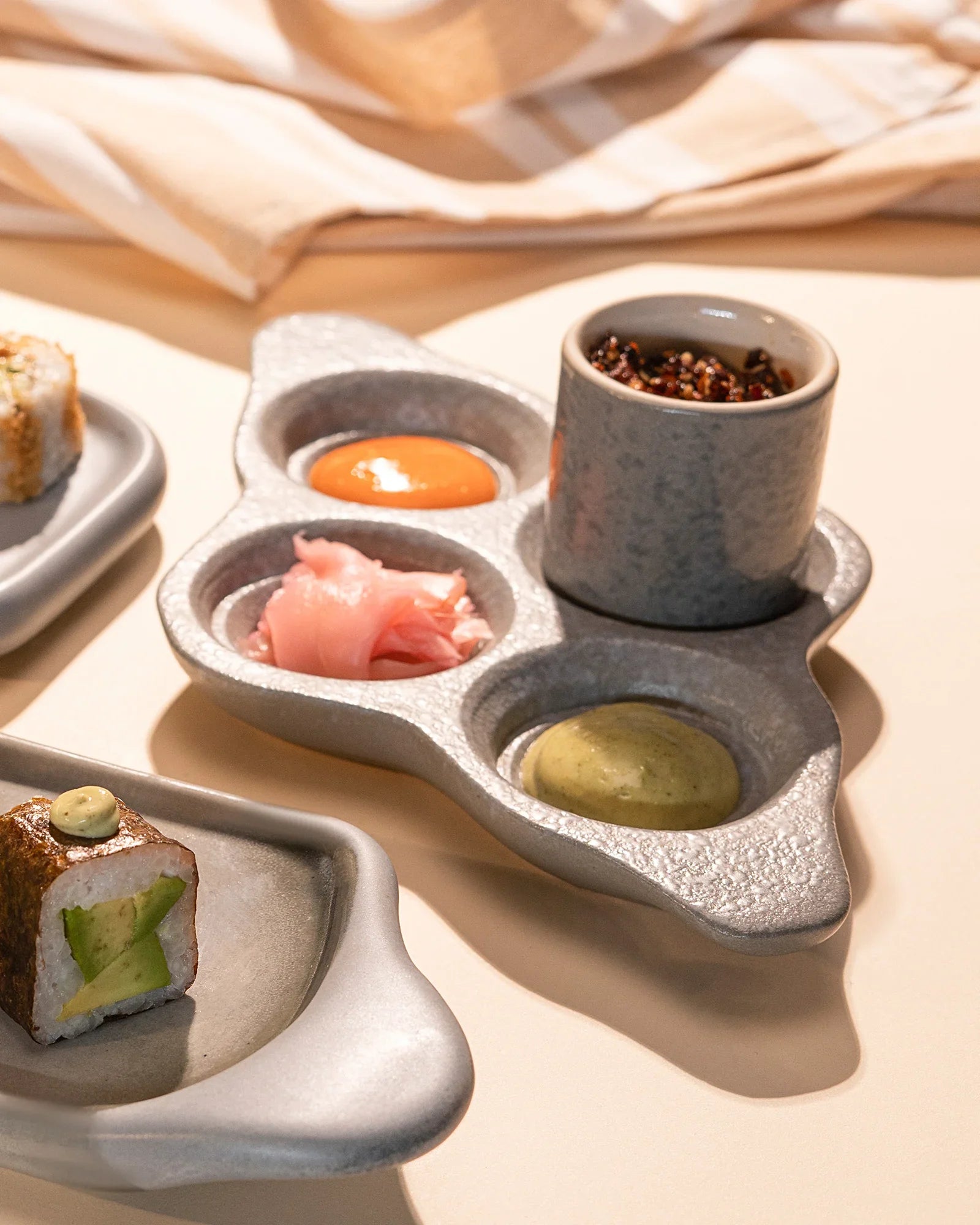 Speckle Pattern Shot Squad Tray – Stoneware Holder Tray with Contemporary Speckled Design - Vola Global